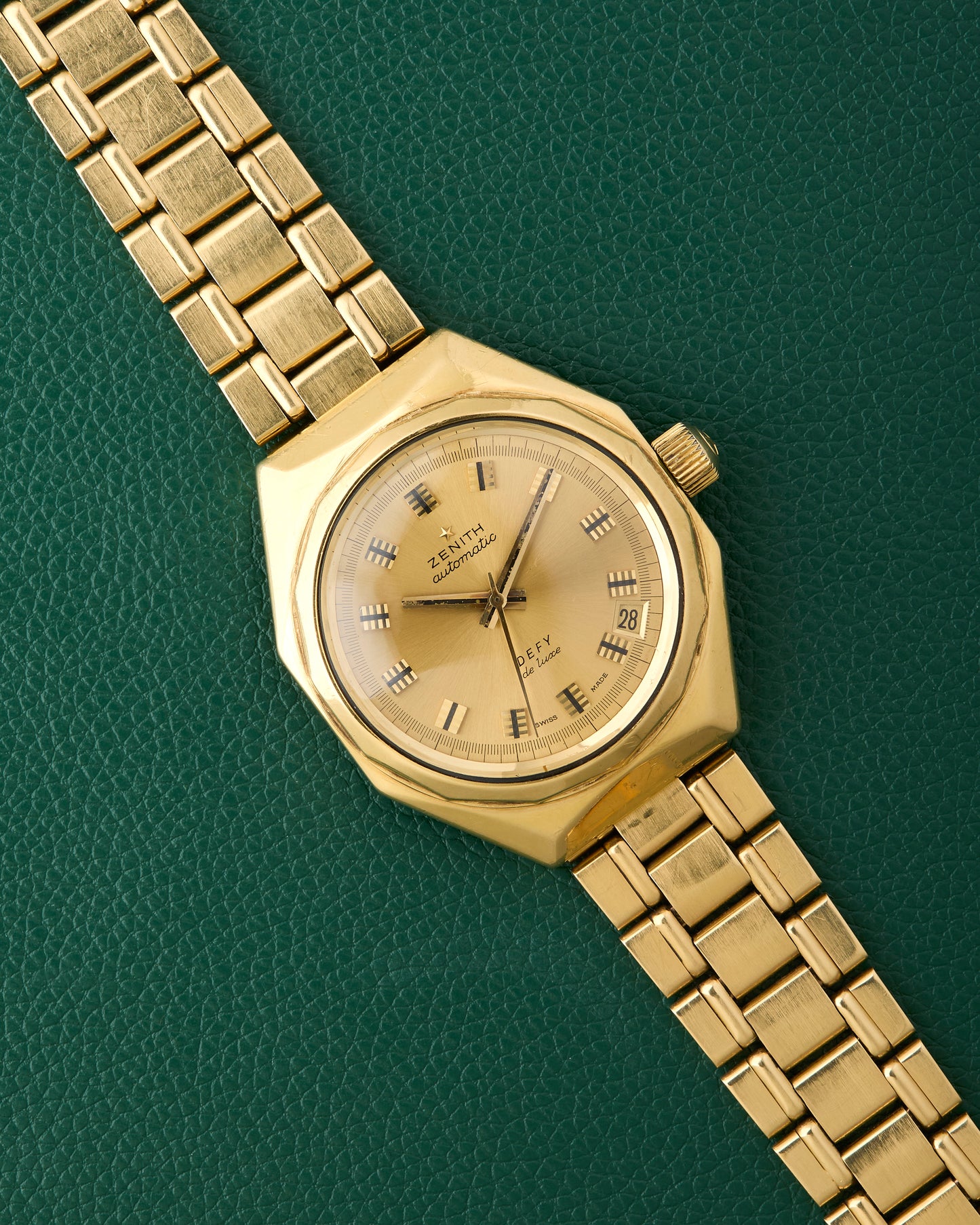 Zenith Defy de Luxe 18k Yellow Gold Octagon 18K Chiclets Bracelet 1971