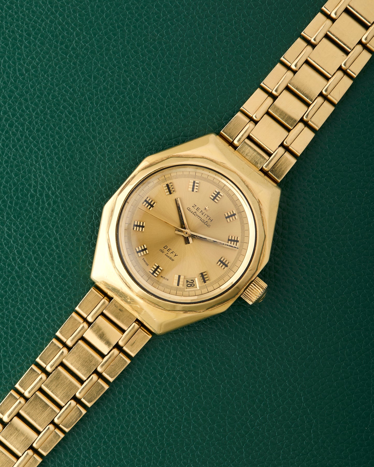 Zenith Defy de Luxe 18k Yellow Gold Octagon 18K Chiclets Bracelet 1971