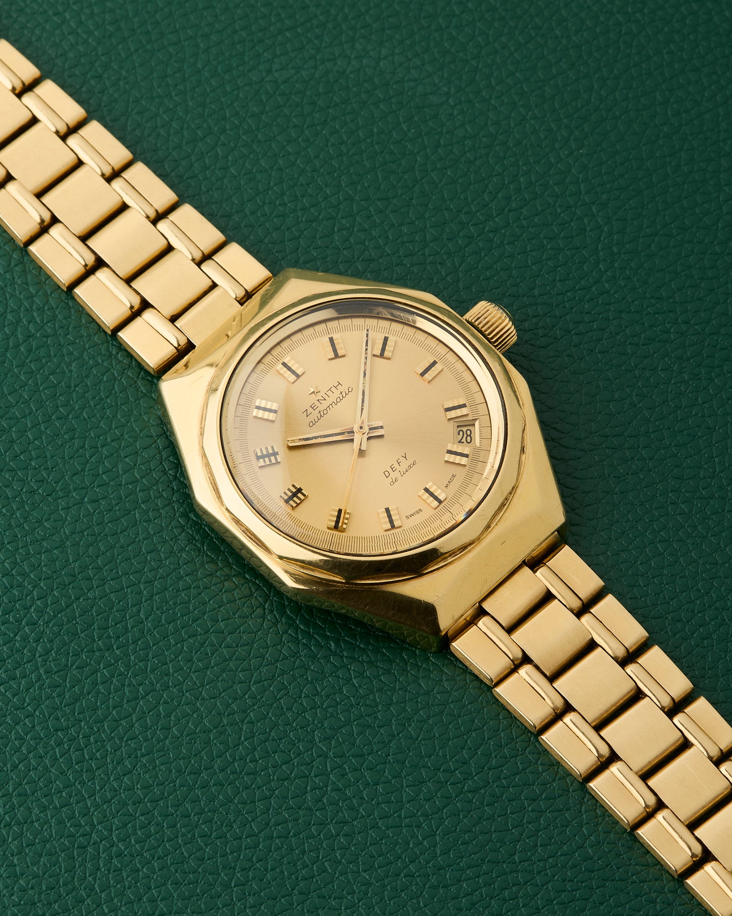 Zenith Defy de Luxe 18k Yellow Gold Octagon 18K Chiclets Bracelet 1971