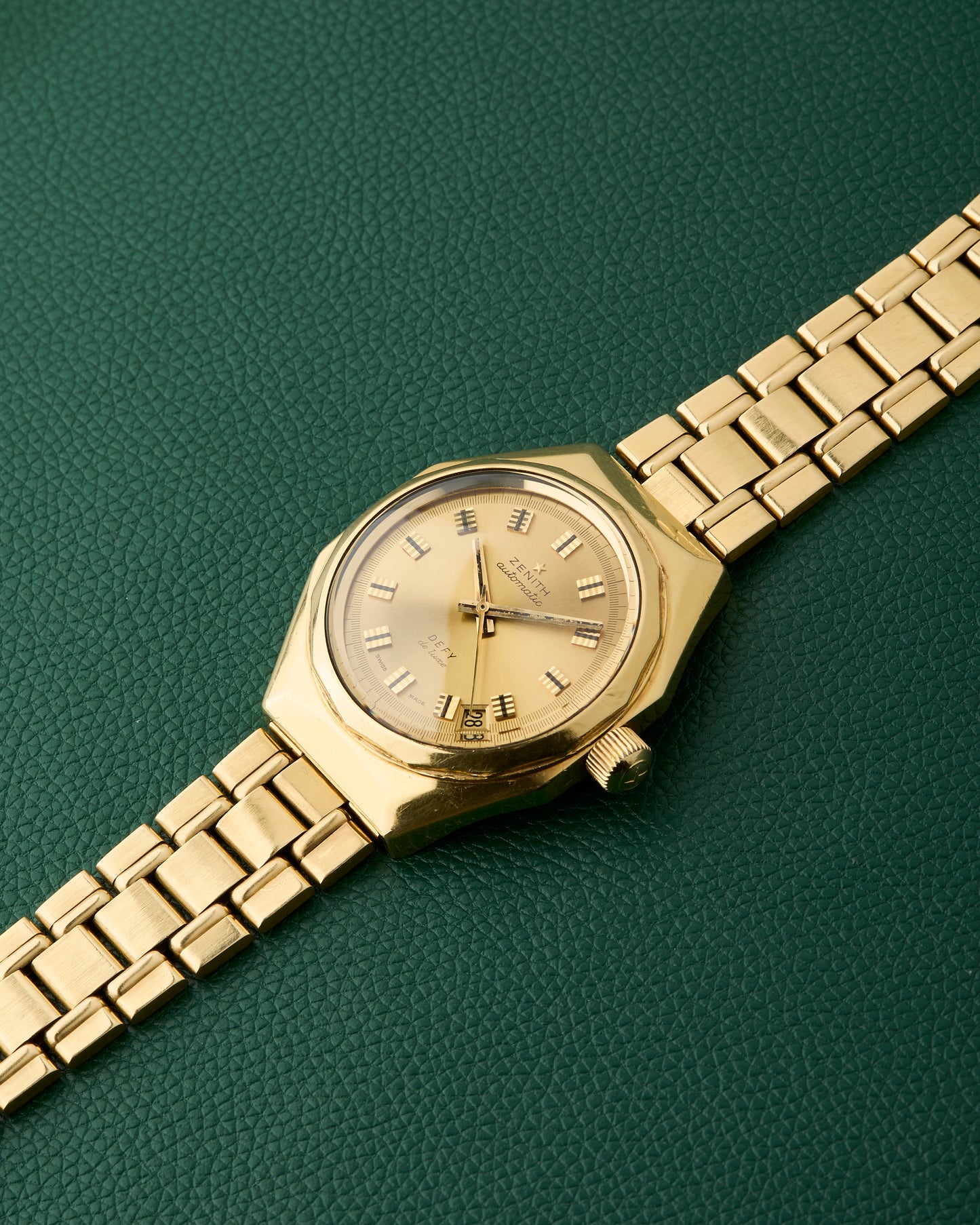 Zenith Defy de Luxe 18k Yellow Gold Octagon 18K Chiclets Bracelet 1971