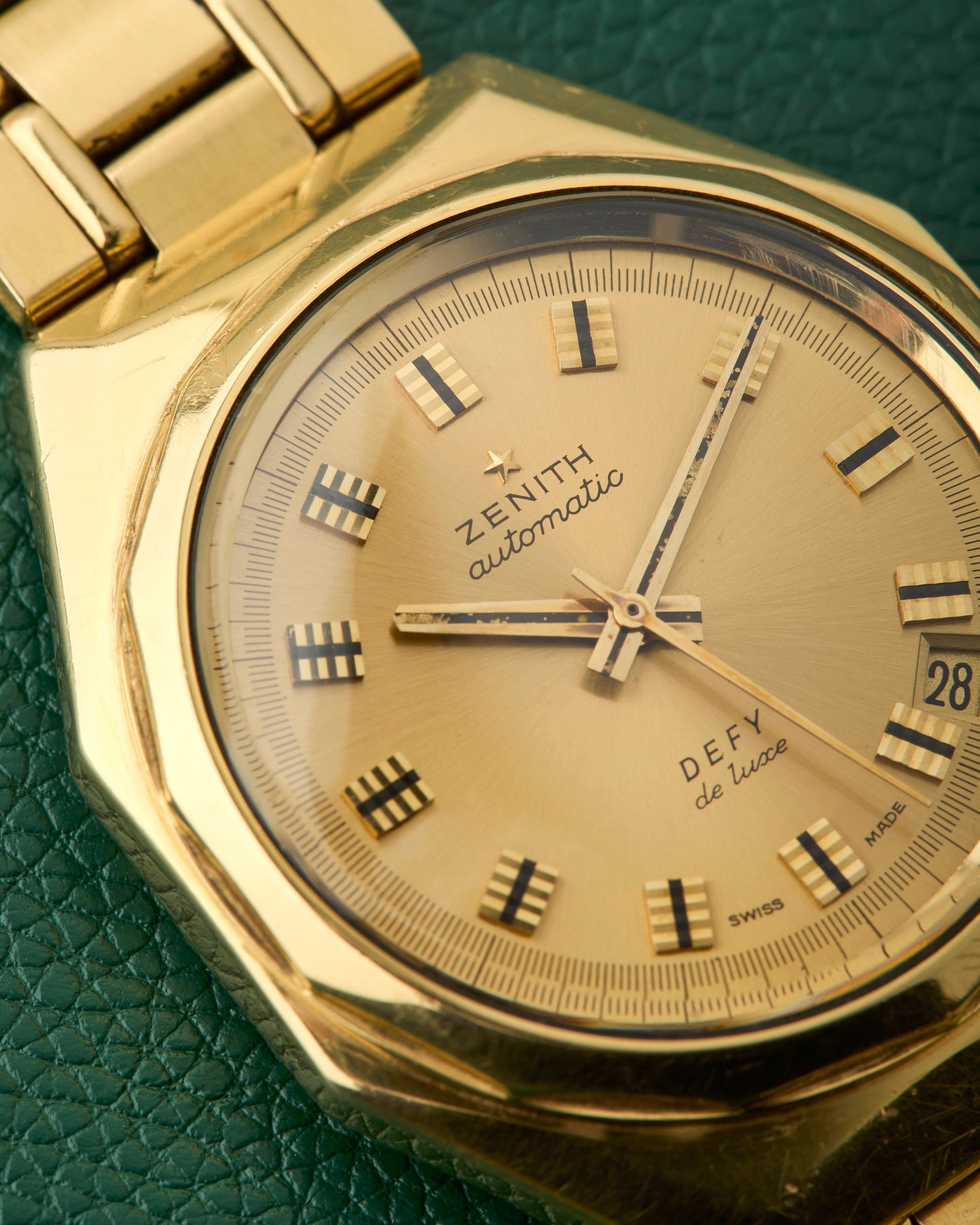 Zenith Defy de Luxe 18k Yellow Gold Octagon 18K Chiclets Bracelet 1971