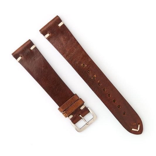 Hatchling Straps Vintage Inspired Brown-Long 20mm