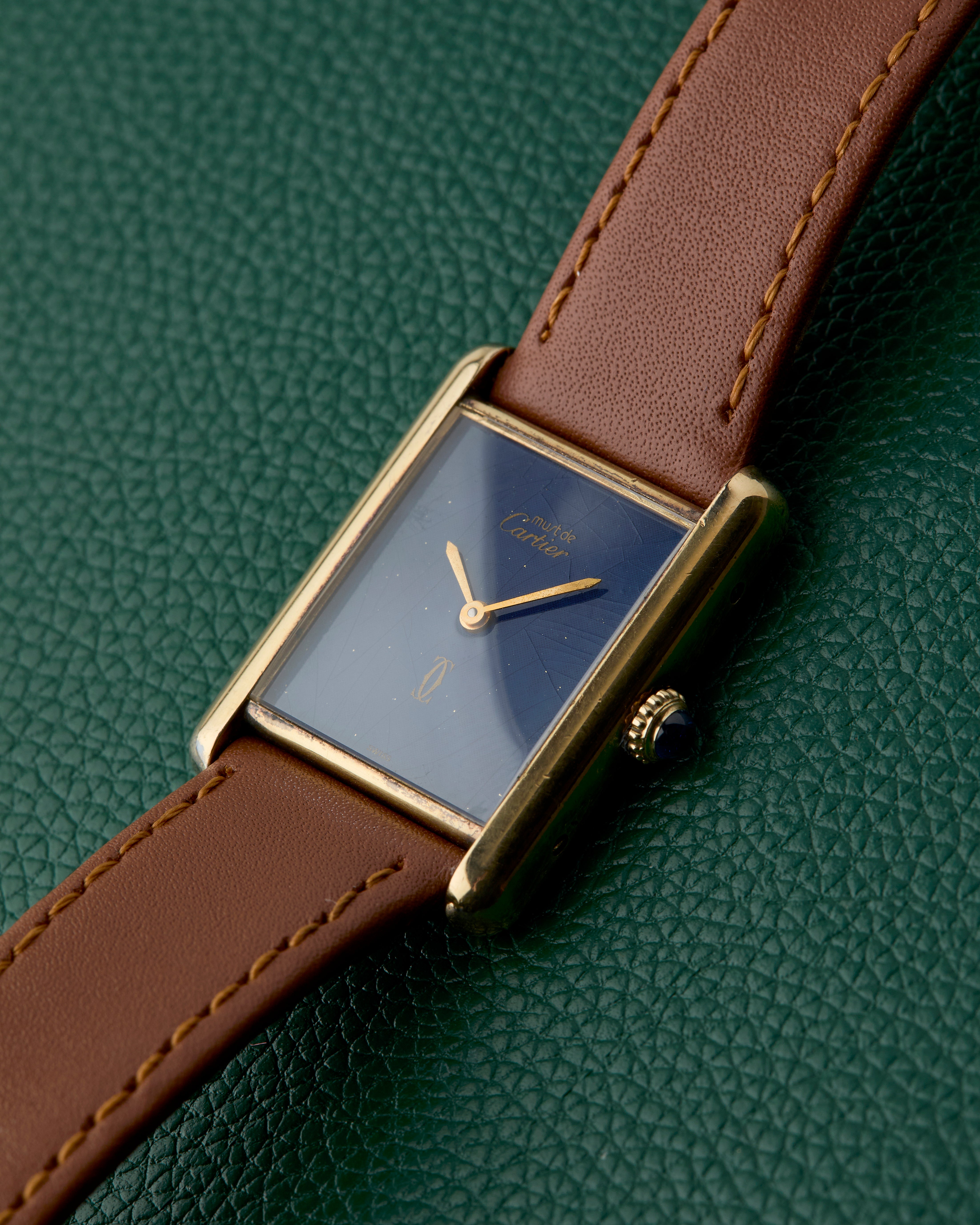 Cartier Tank Must de Cartier Blue Dial Manual Winding – Tortoise