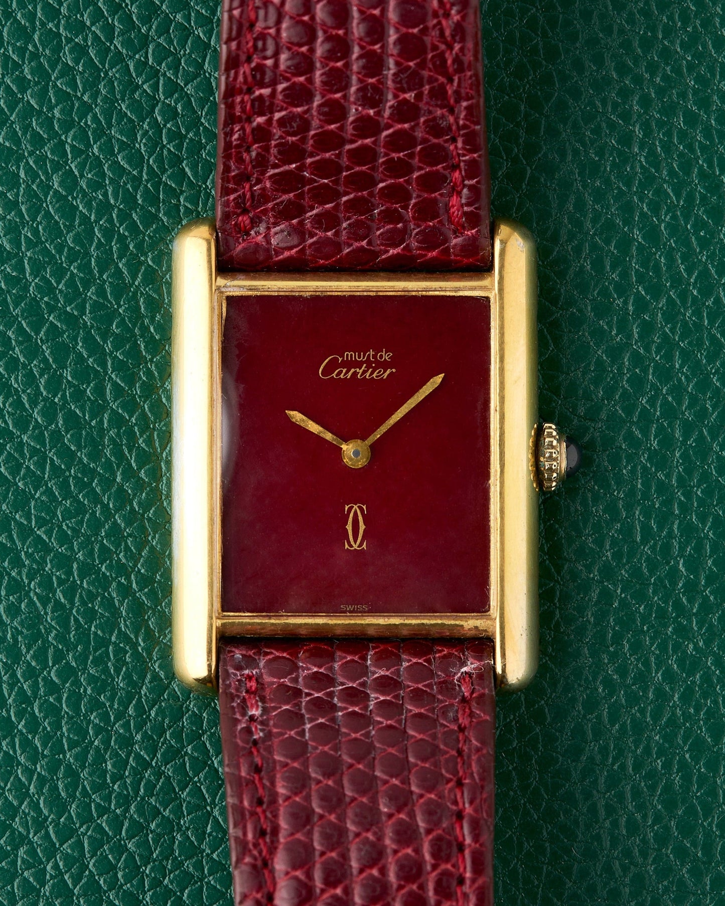 Cartier Tank Must de Cartier Rouge Burgundy Dial Manual Wind