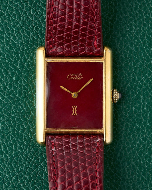 Cartier Tank Must de Cartier Rouge Burgundy Dial Manual Wind