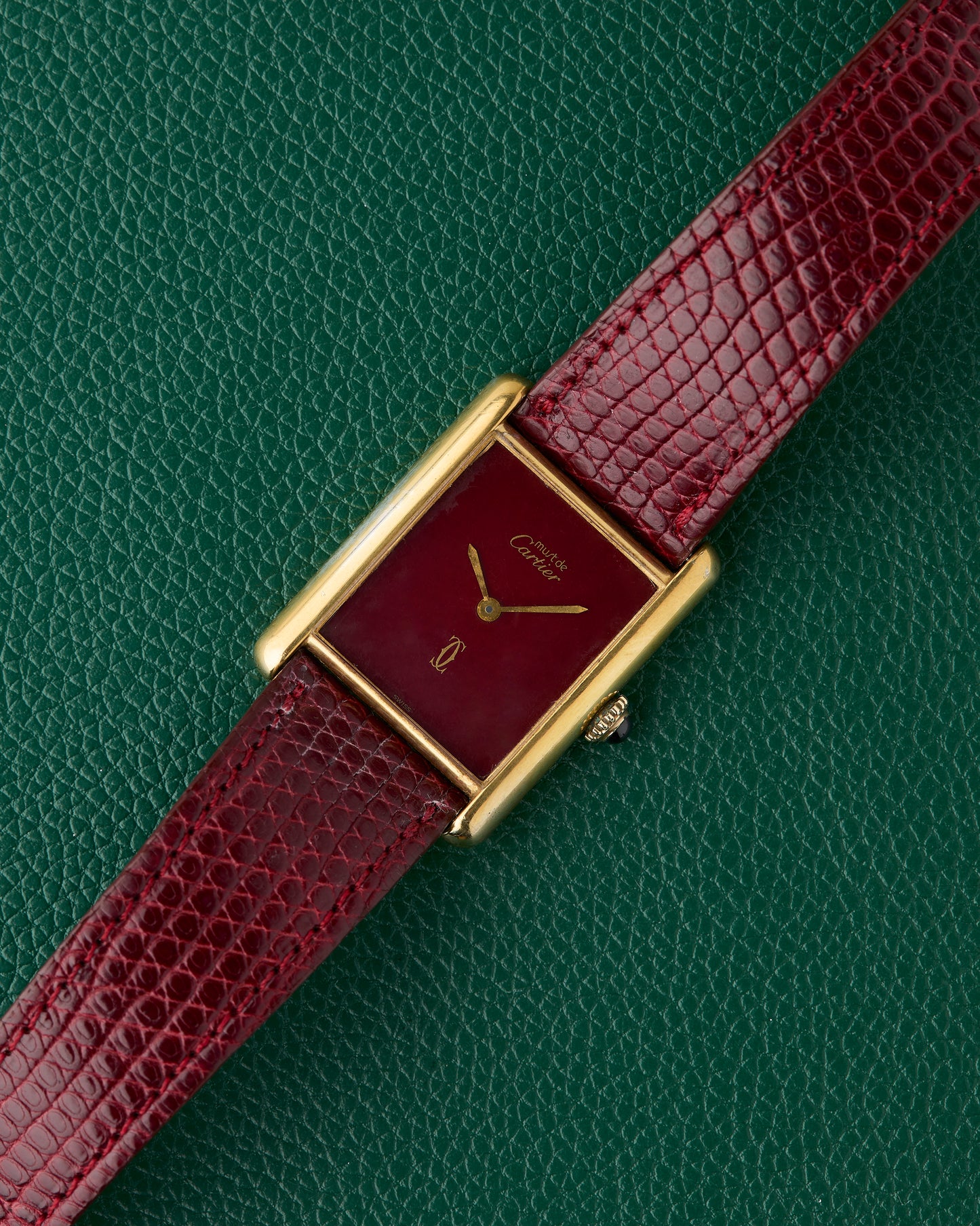 Cartier Tank Must de Cartier Rouge Burgundy Dial Manual Wind