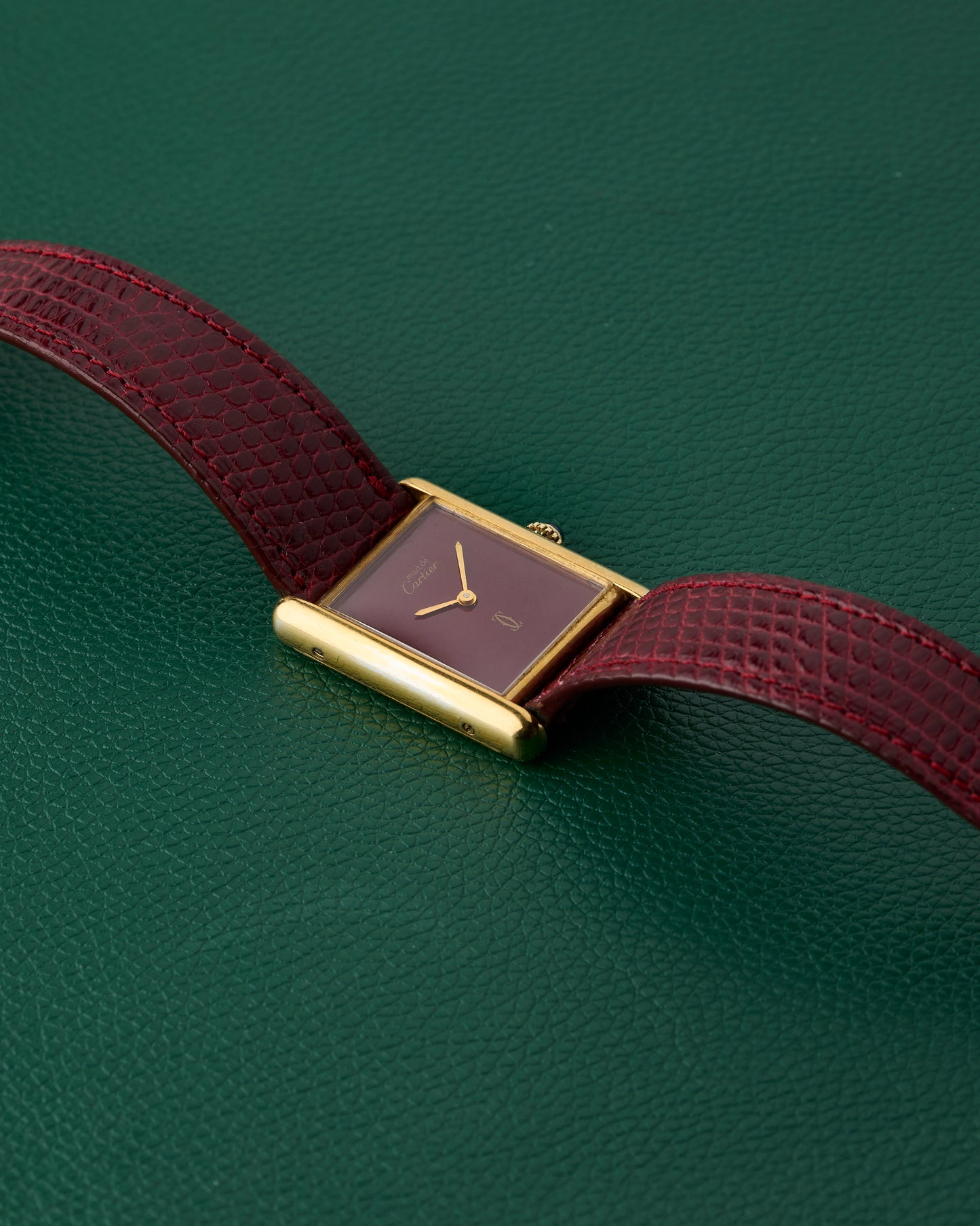 Cartier Tank Must de Cartier Rouge Burgundy Dial Manual Wind