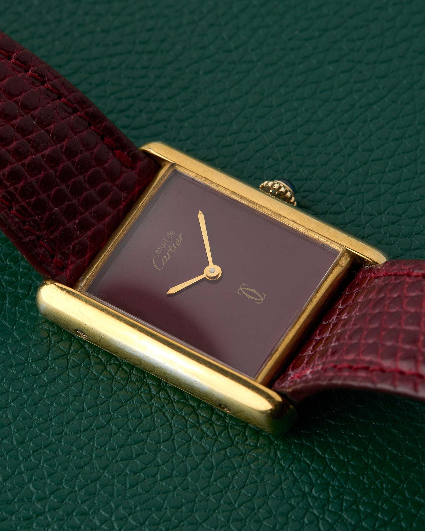 Cartier Tank Must de Cartier Rouge Burgundy Dial Manual Wind
