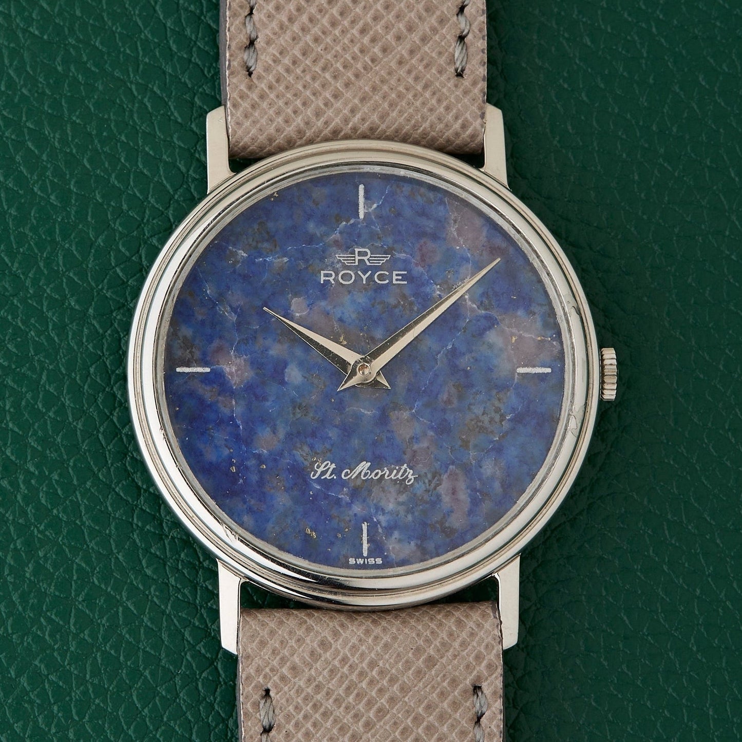 Royce St. Moritz Lapis Lazuli Dial Vintage Wristwatch