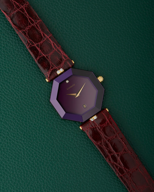 Century Purple Sapphire & 18k Watch With Diamonds