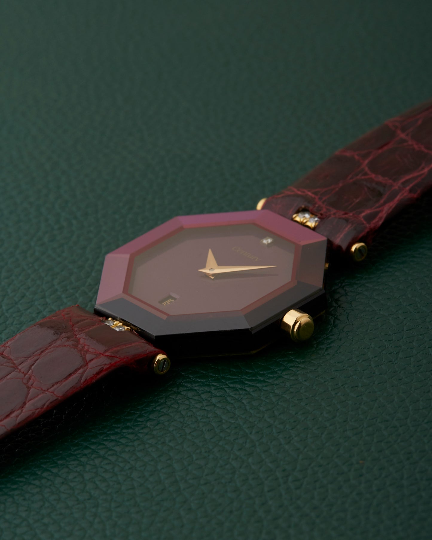 Century Purple Sapphire & 18k Watch With Diamonds