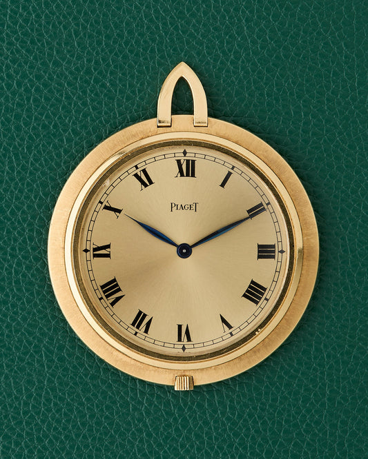 Piaget 18k Yellow Gold Roman Numerals Pocket Pendant Watch
