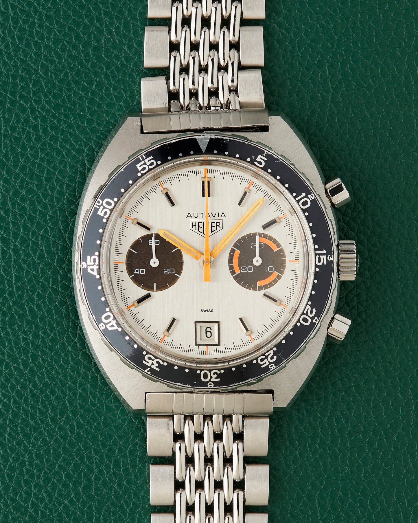Heuer Ref. 73663 Autavia Orange Boy Gay Freres Bracelet