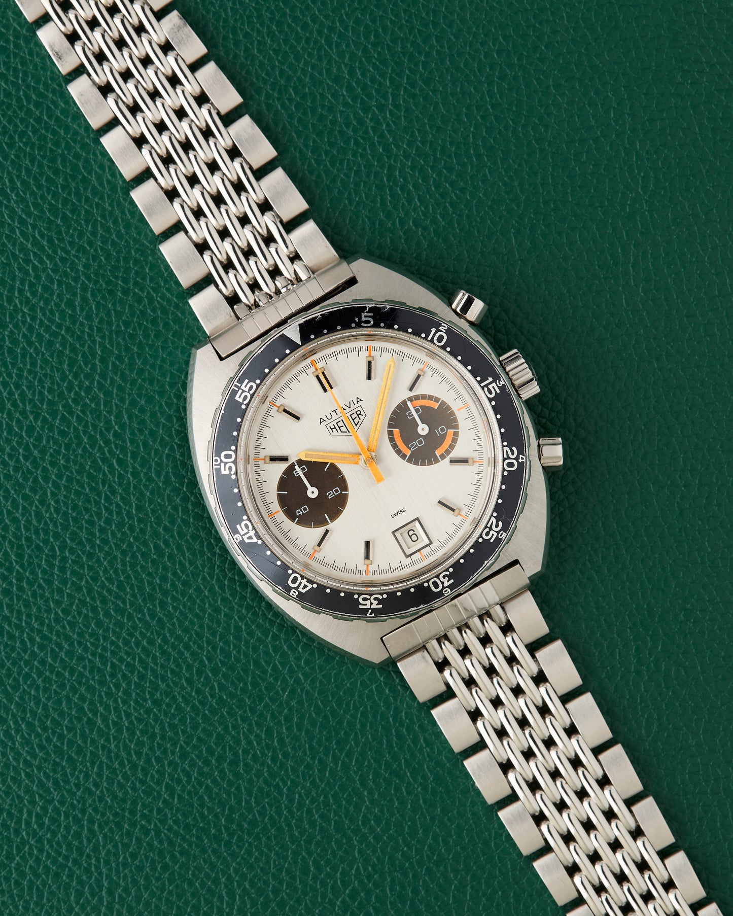 Heuer Ref. 73663 Autavia Orange Boy Gay Freres Bracelet
