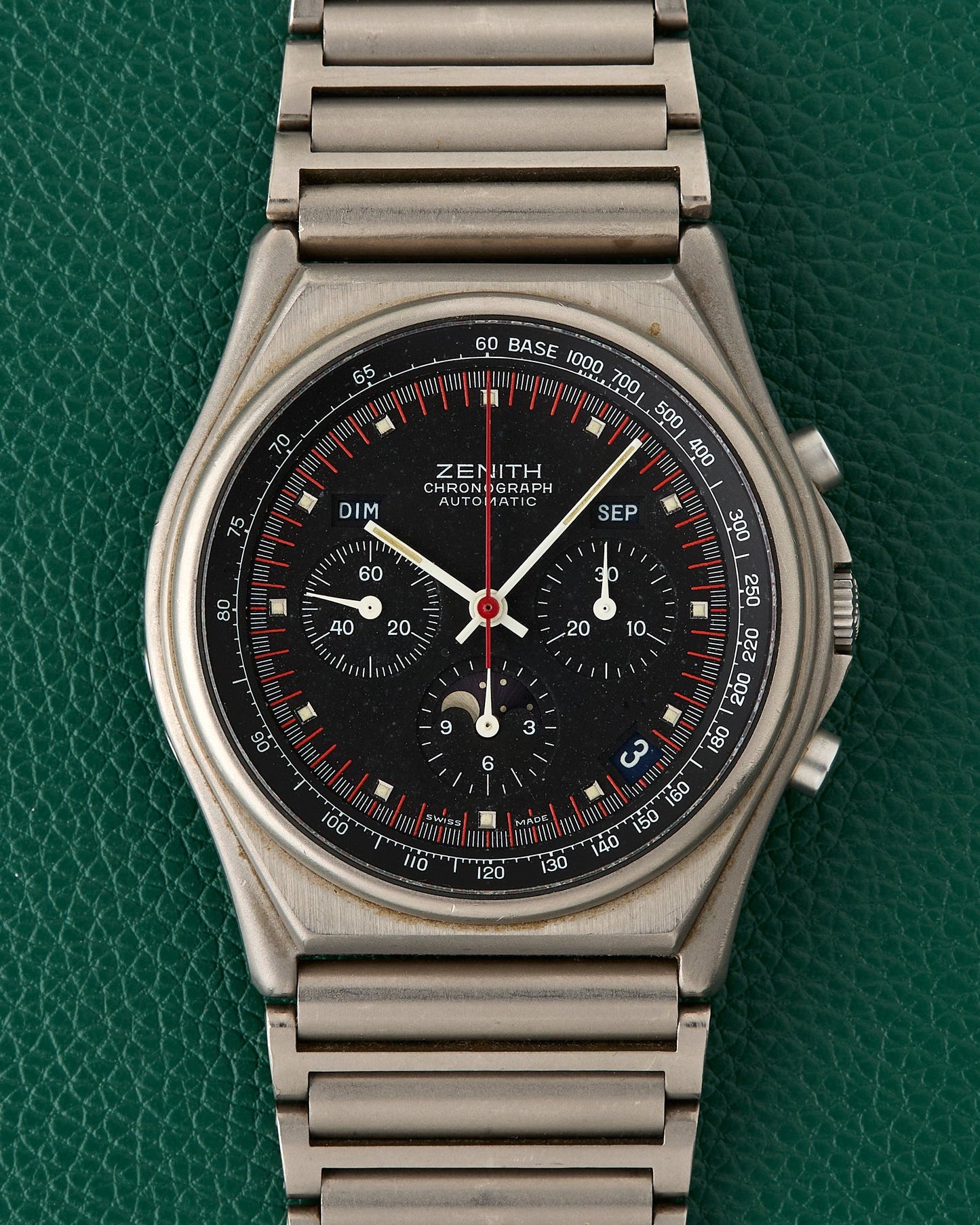 Zenith Titanium 95.0102.418 Port Royal Moonphase Black Dial Neo-Vintage 1980s