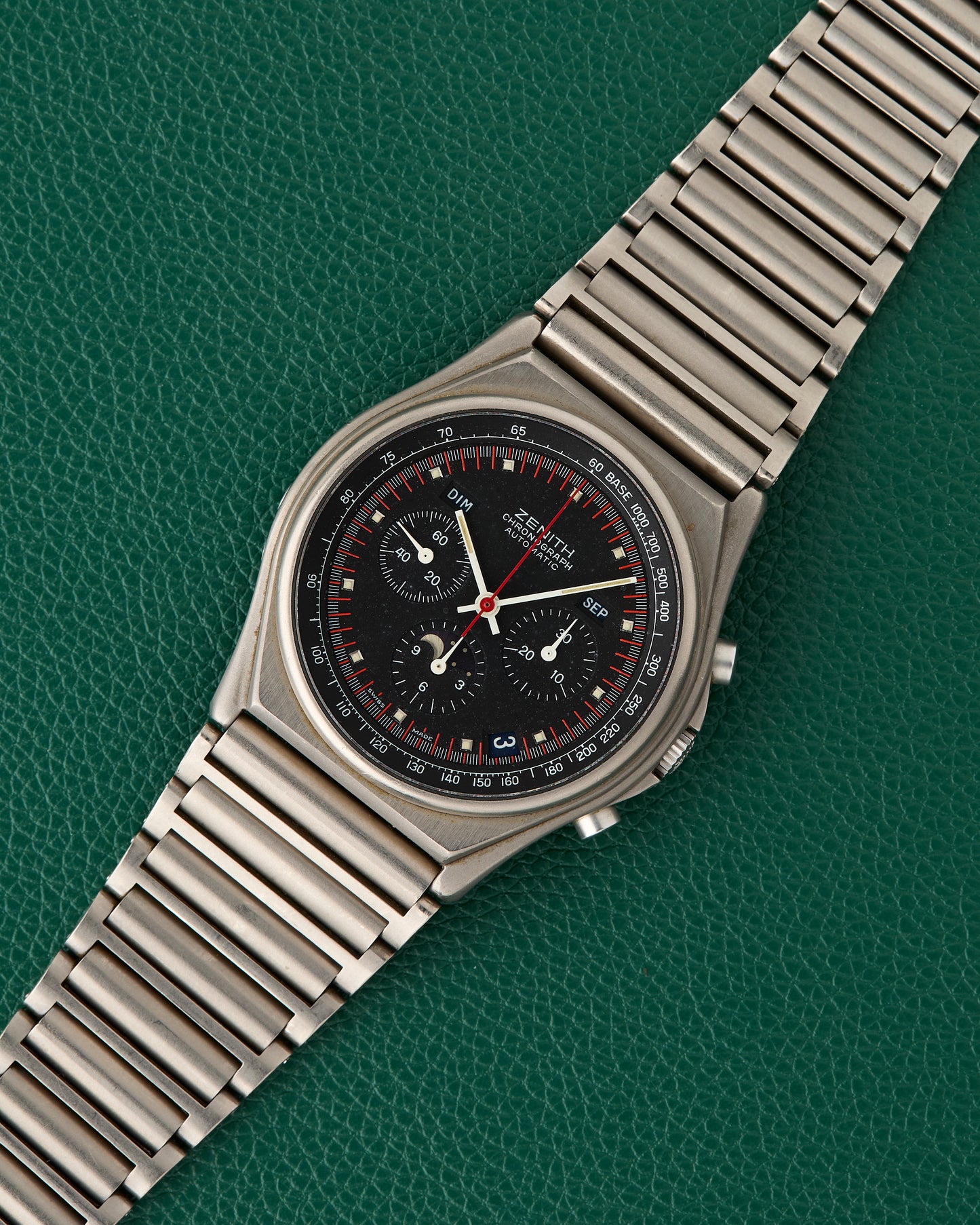 Zenith Titanium 95.0102.418 Port Royal Moonphase Black Dial Neo-Vintage 1980s