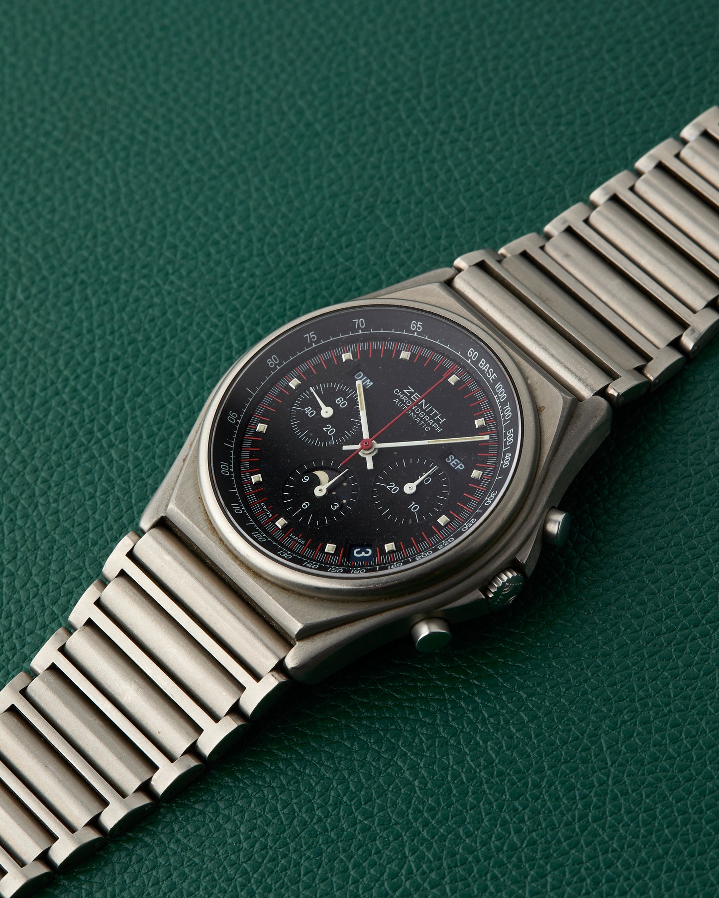 Zenith Titanium 95.0102.418 Port Royal Moonphase Black Dial Neo-Vintage 1980s