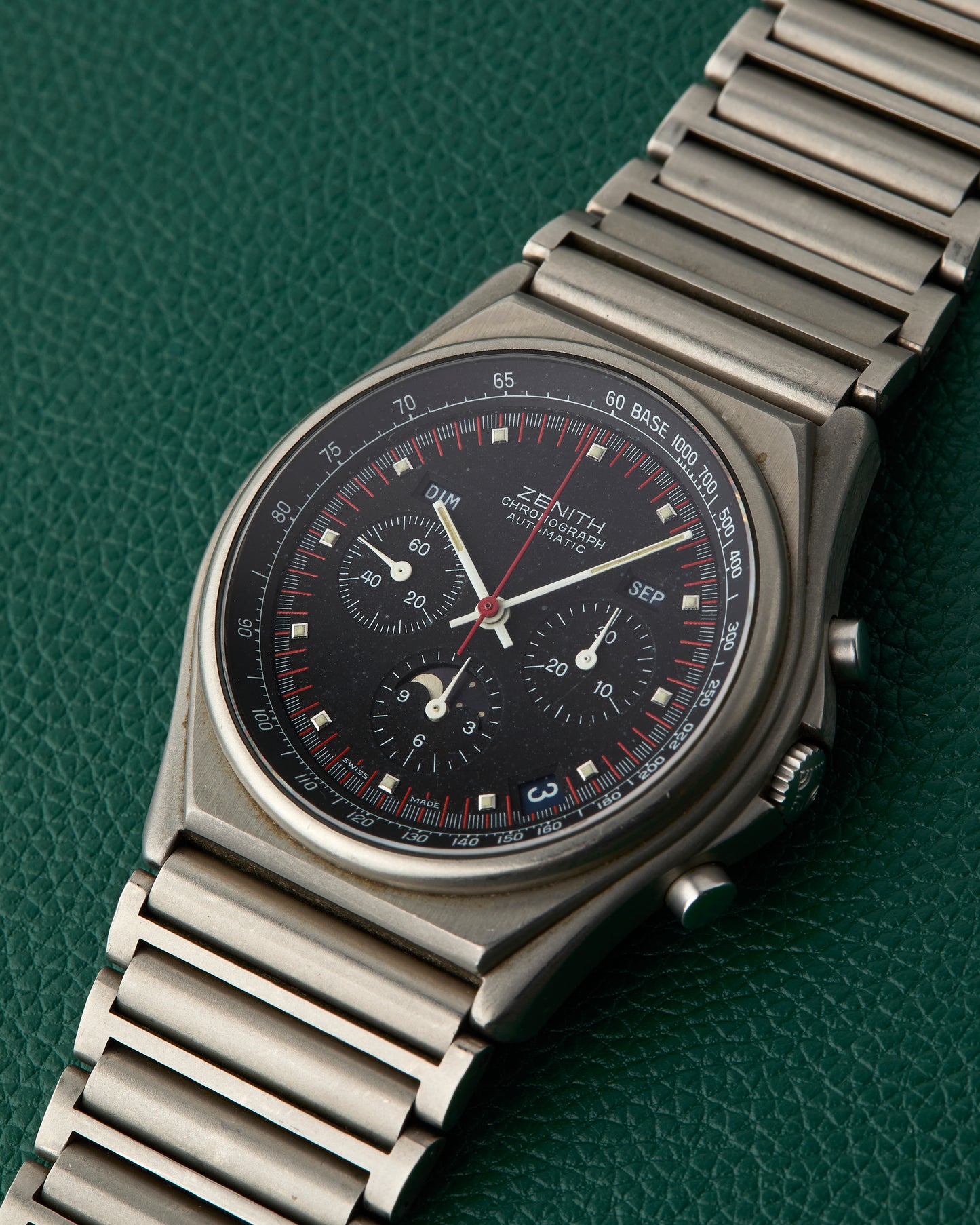 Zenith Titanium 95.0102.418 Port Royal Moonphase Black Dial Neo-Vintage 1980s