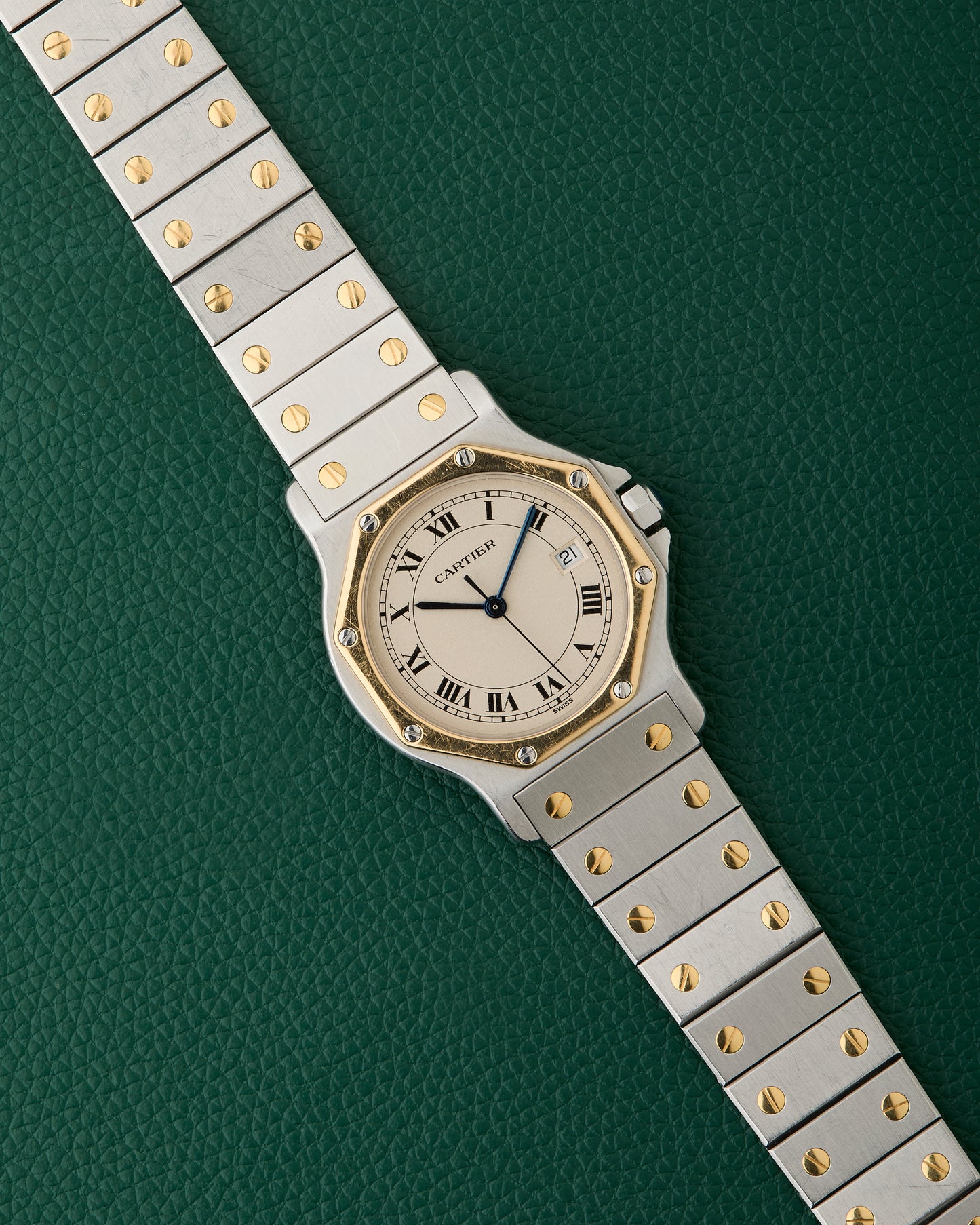 Cartier Santos Octagon Ref.187902 Two Toned 18k Yellow Gold Octagonal Bezel