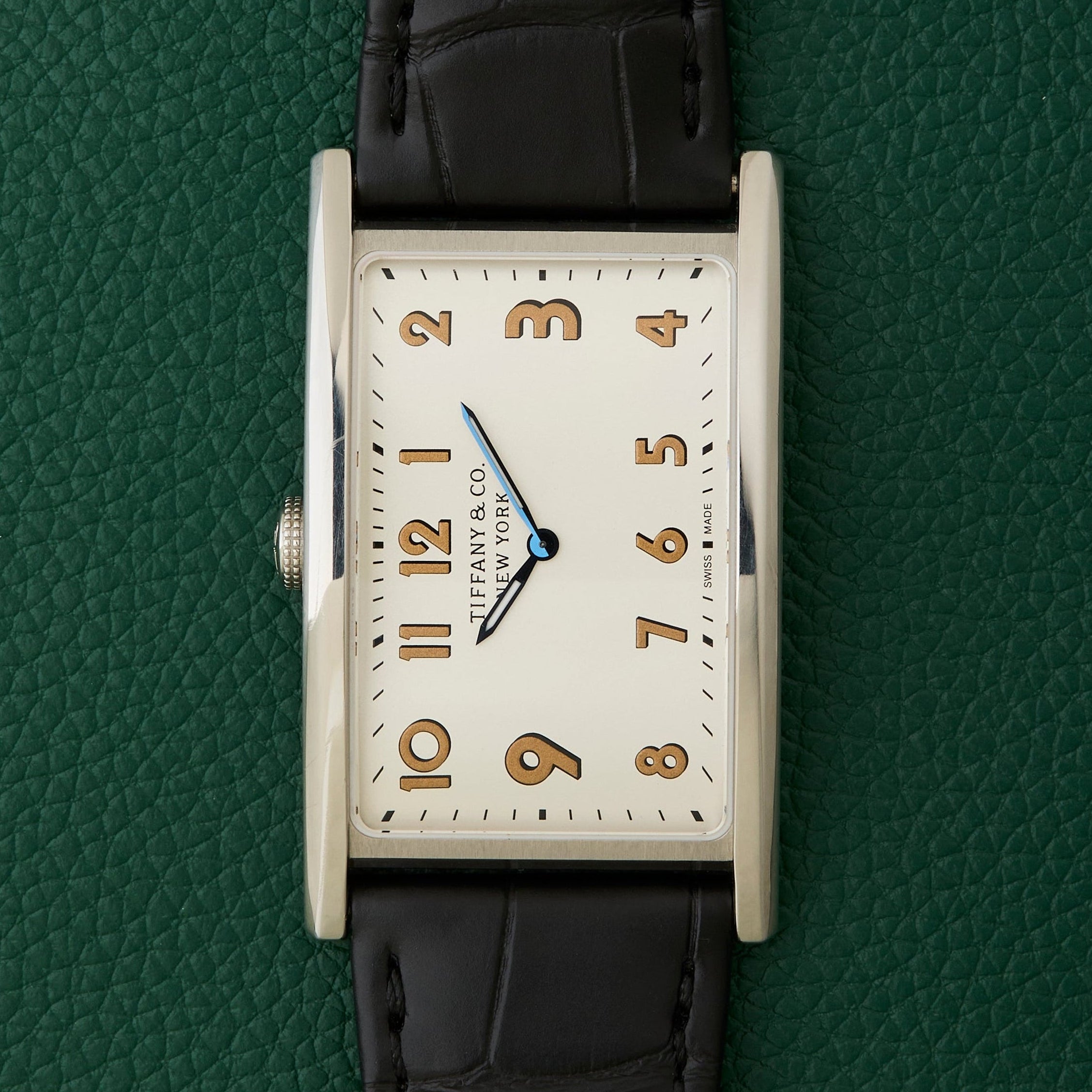 Tiffany & Co. New York East West Drivers Silver Art Deco Watch