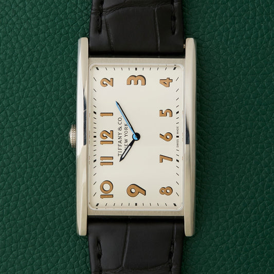 Tiffany & Co. New York East West Drivers Silver Art Deco Watch Boxed
