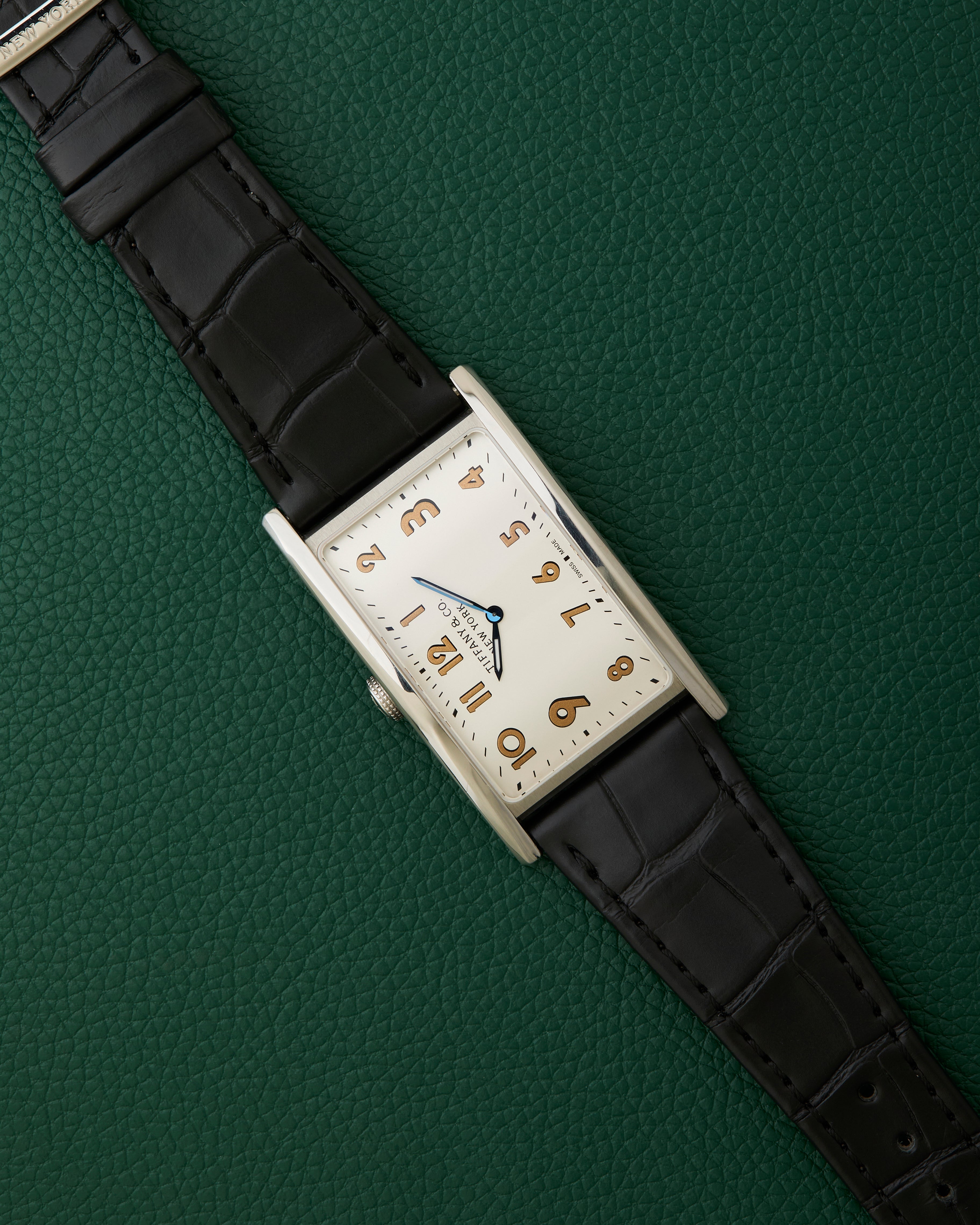 Tiffany & Co. New York East West Drivers Silver Art Deco Watch