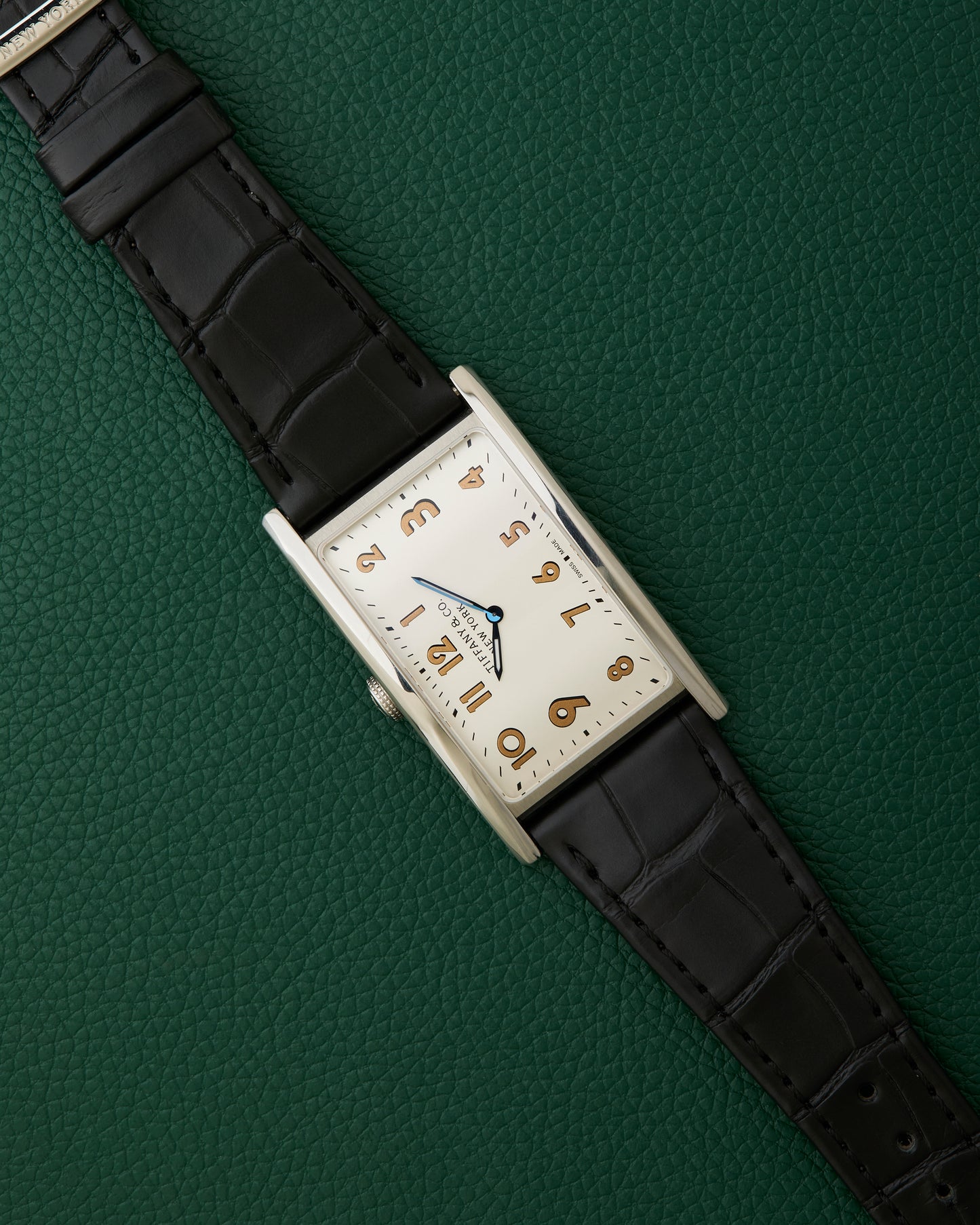 Tiffany & Co. New York East West Drivers Silver Art Deco Watch Boxed