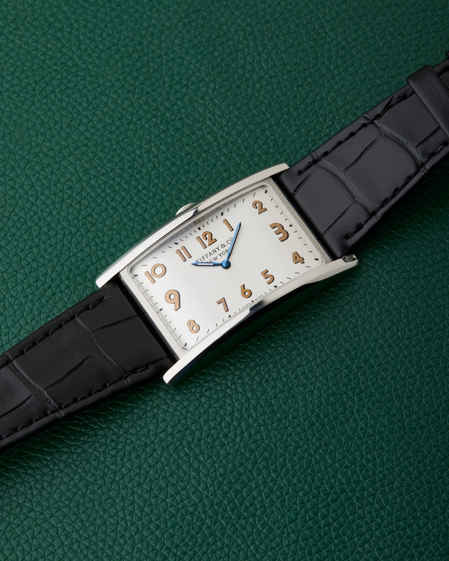 Tiffany & Co. New York East West Drivers Silver Art Deco Watch Boxed