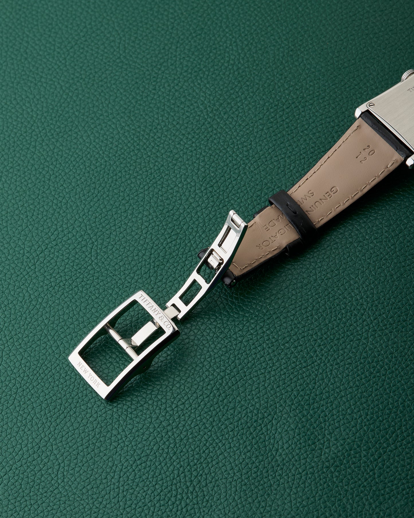 Tiffany & Co. New York East West Drivers Silver Art Deco Watch Boxed