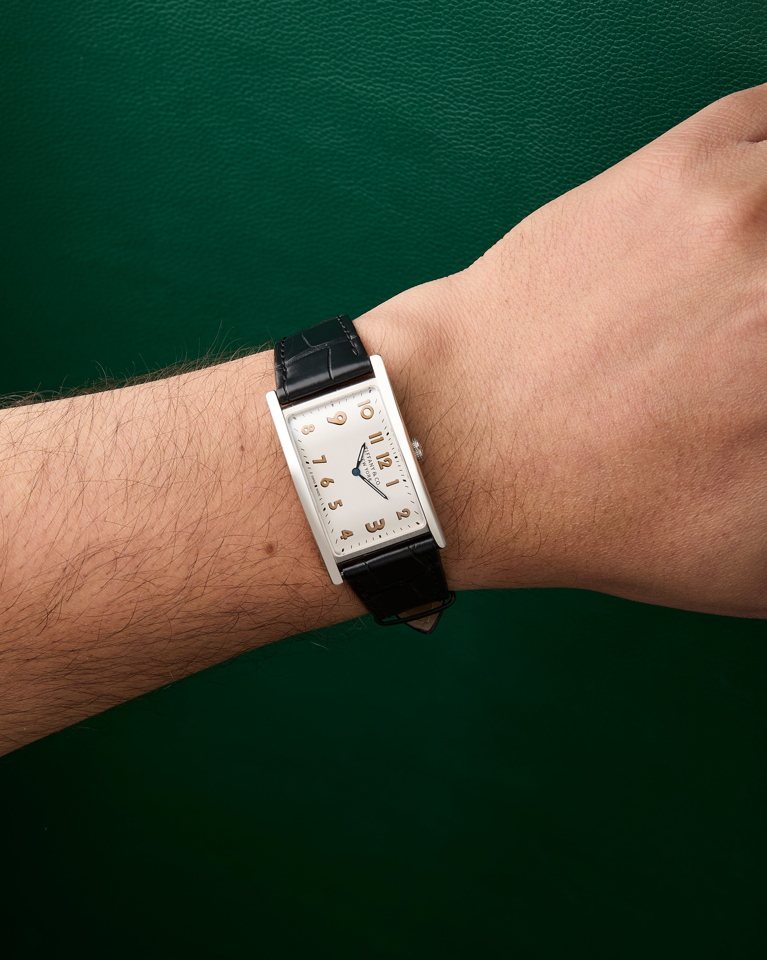 Tiffany & Co. New York East West Drivers Silver Art Deco Watch