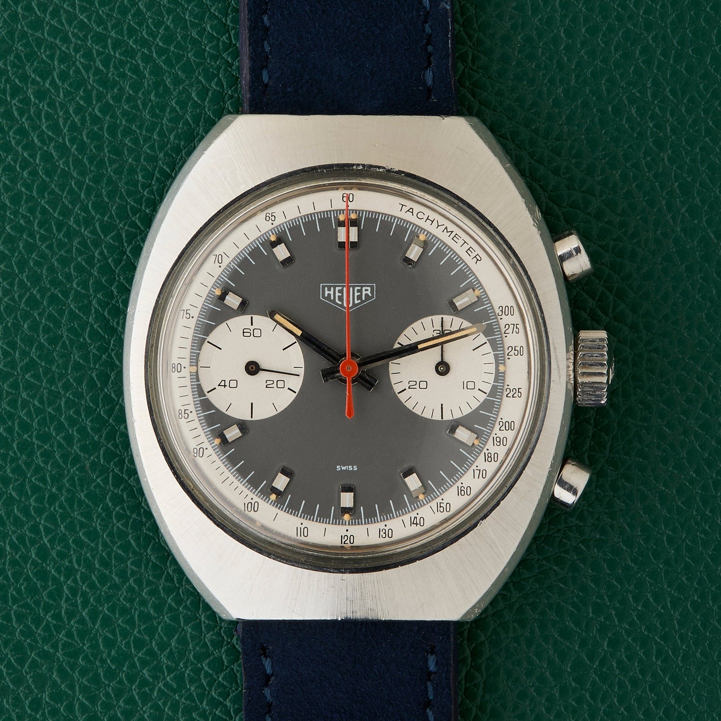 Heuer Ref.73373 Chronograph Evil Panda Grey Dial Tachymeter Vintage