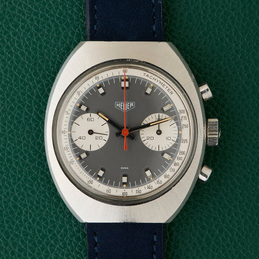 Heuer Ref.73373 Chronograph Evil Panda Grey Dial Tachymeter Vintage