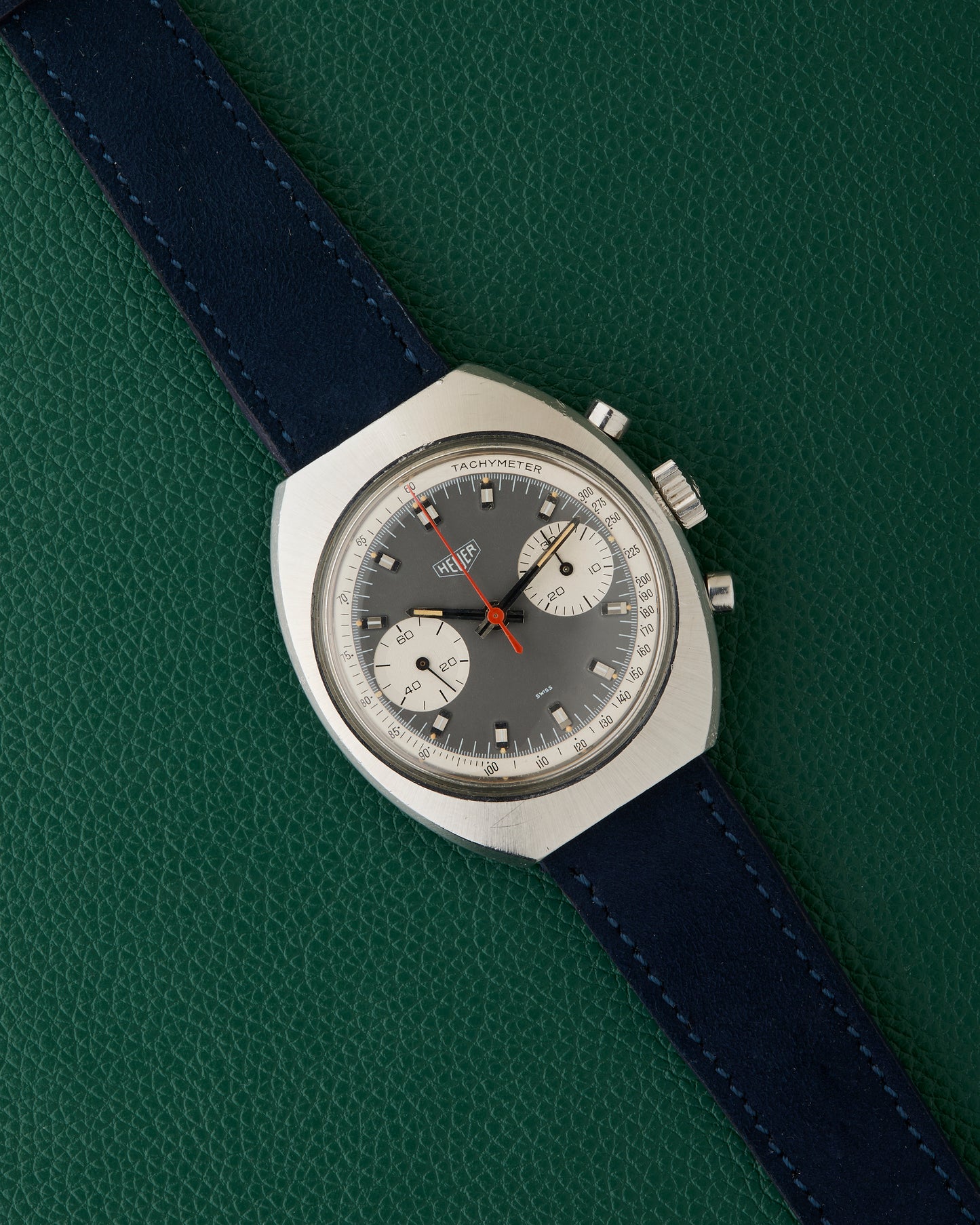 Heuer Ref.73373 Chronograph Evil Panda Grey Dial Tachymeter Vintage