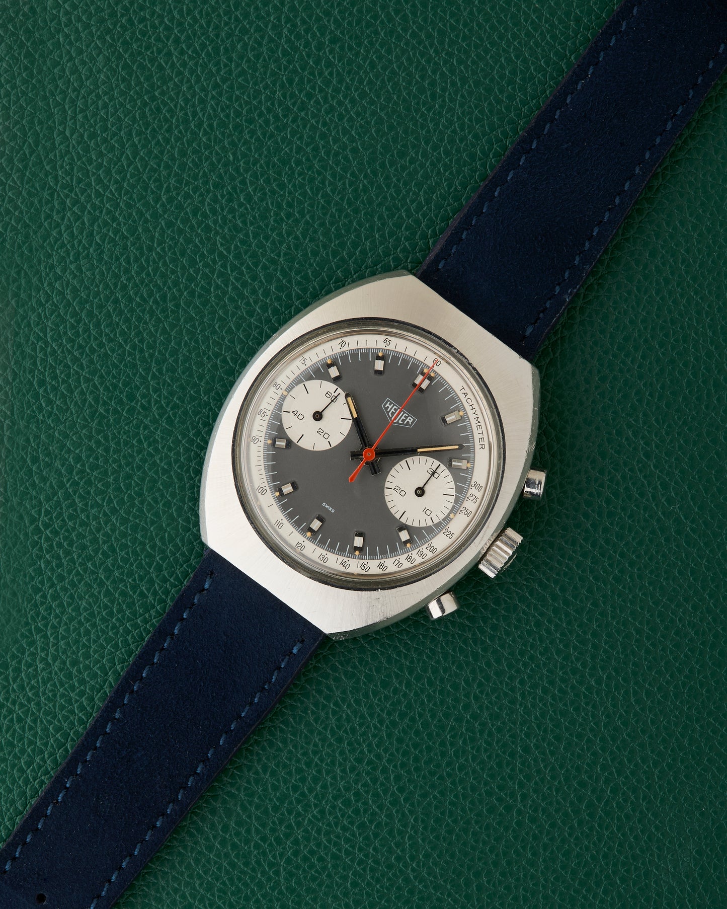 Heuer Ref.73373 Chronograph Evil Panda Grey Dial Tachymeter Vintage