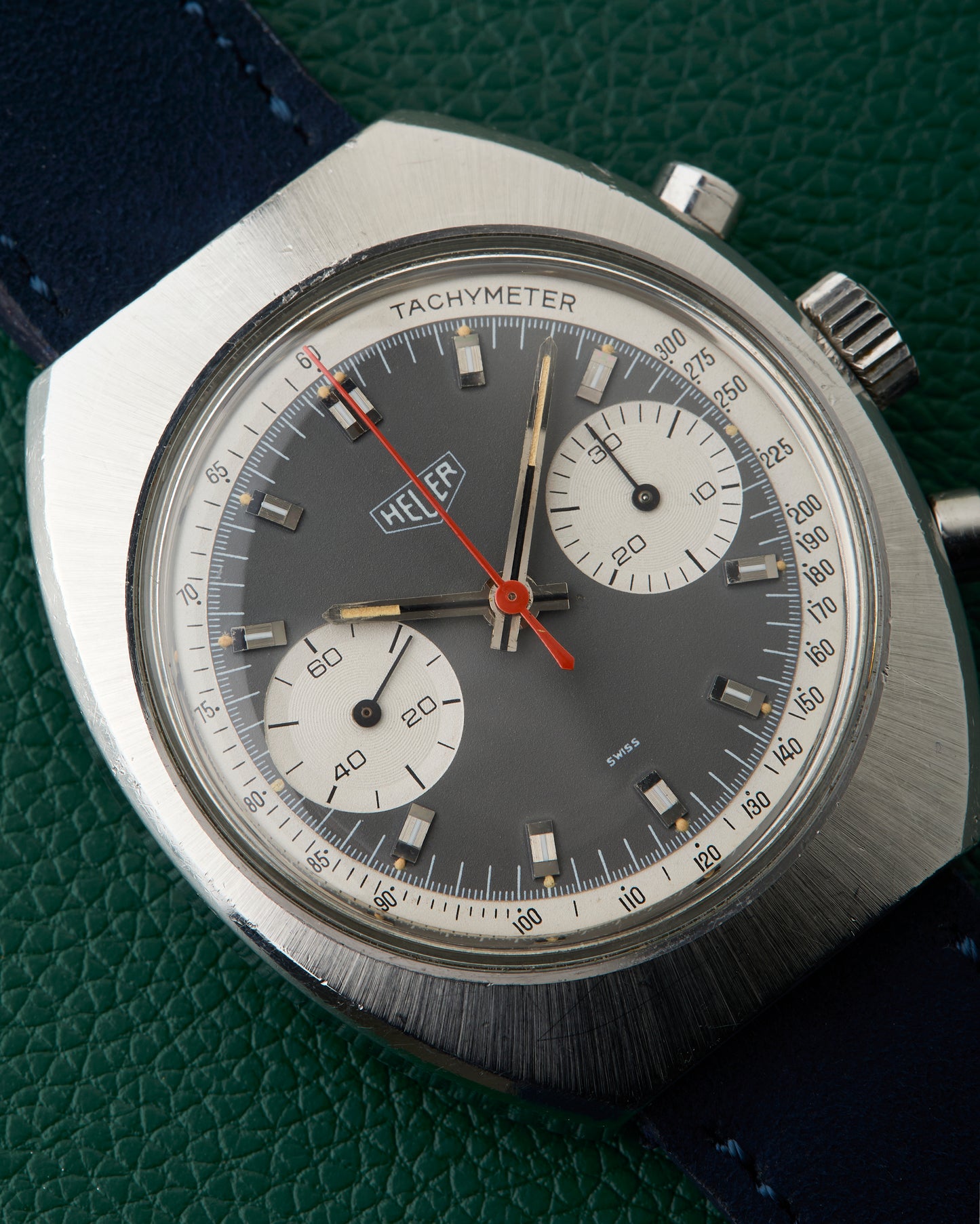 Heuer Ref.73373 Chronograph Evil Panda Grey Dial Tachymeter Vintage