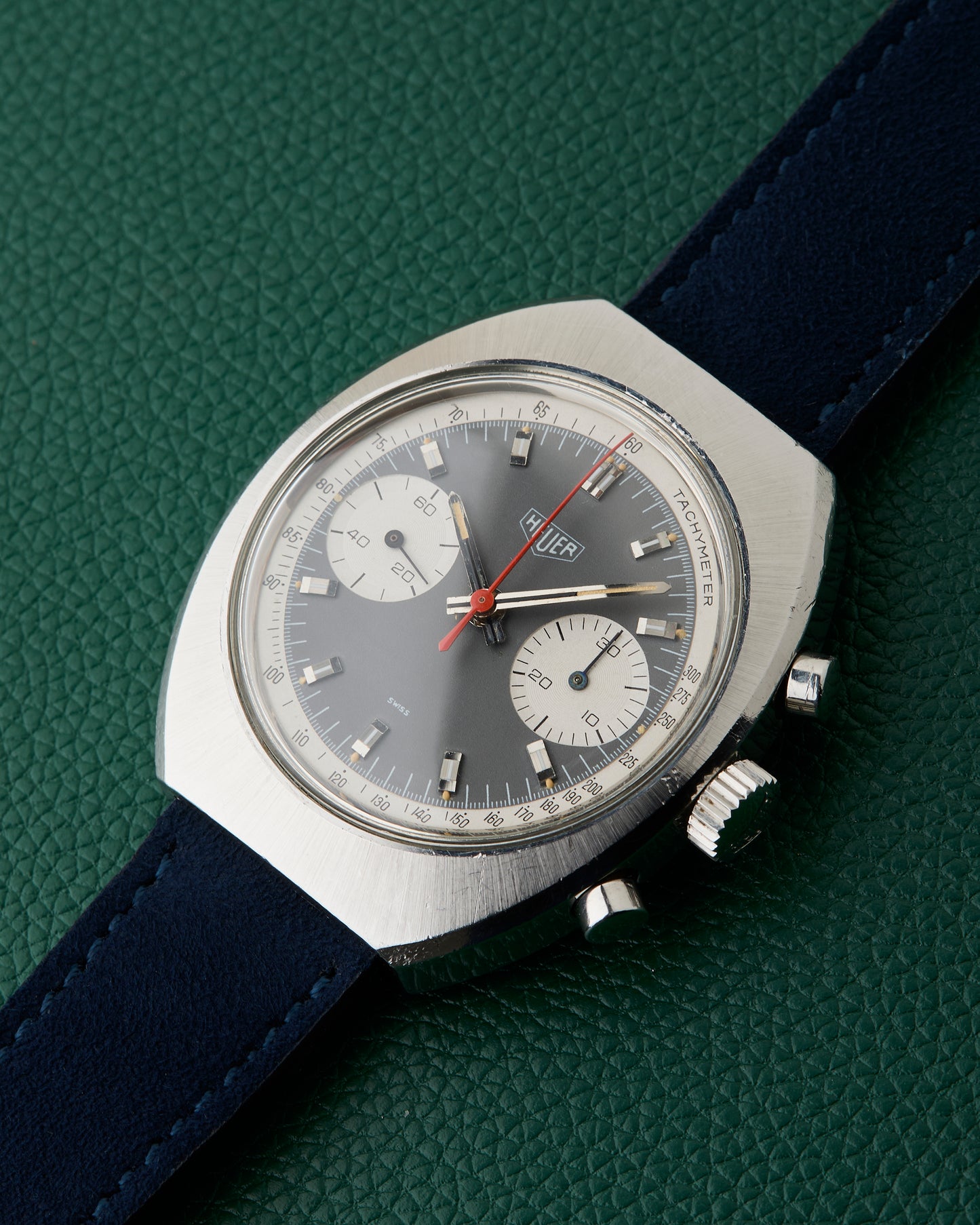 Heuer Ref.73373 Chronograph Evil Panda Grey Dial Tachymeter Vintage