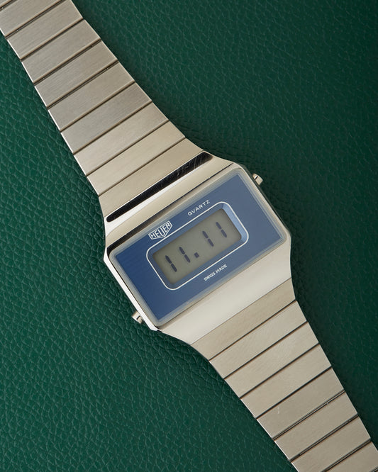 Heuer 941.287 Quartz NOS Digital LCD Steel Vintage Watch November 1976