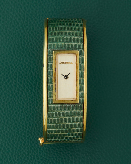 Longines Green Textured Champagne Dial Bangle