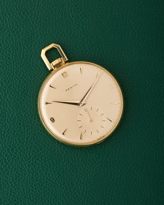 Zenith 18k Pocket Watch Yellow Gold Champagne Dial