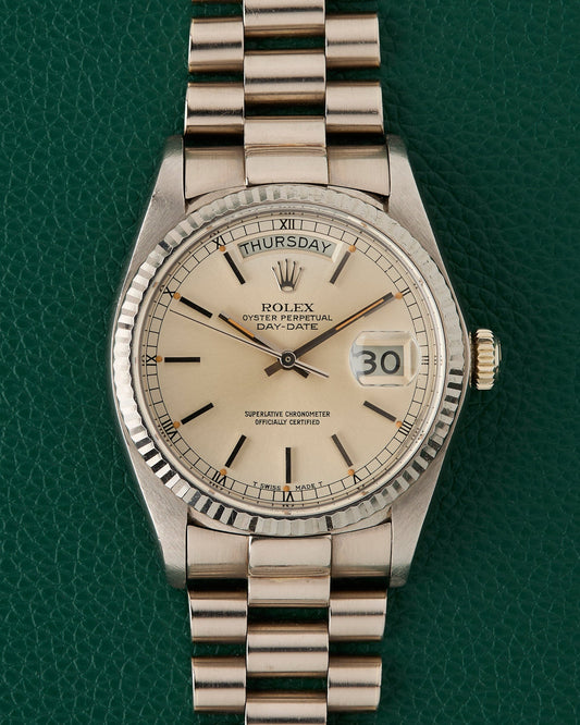 Rolex Day-Date 18039 White Gold 18k 36mm Japan President Bracelet Vintage 1978