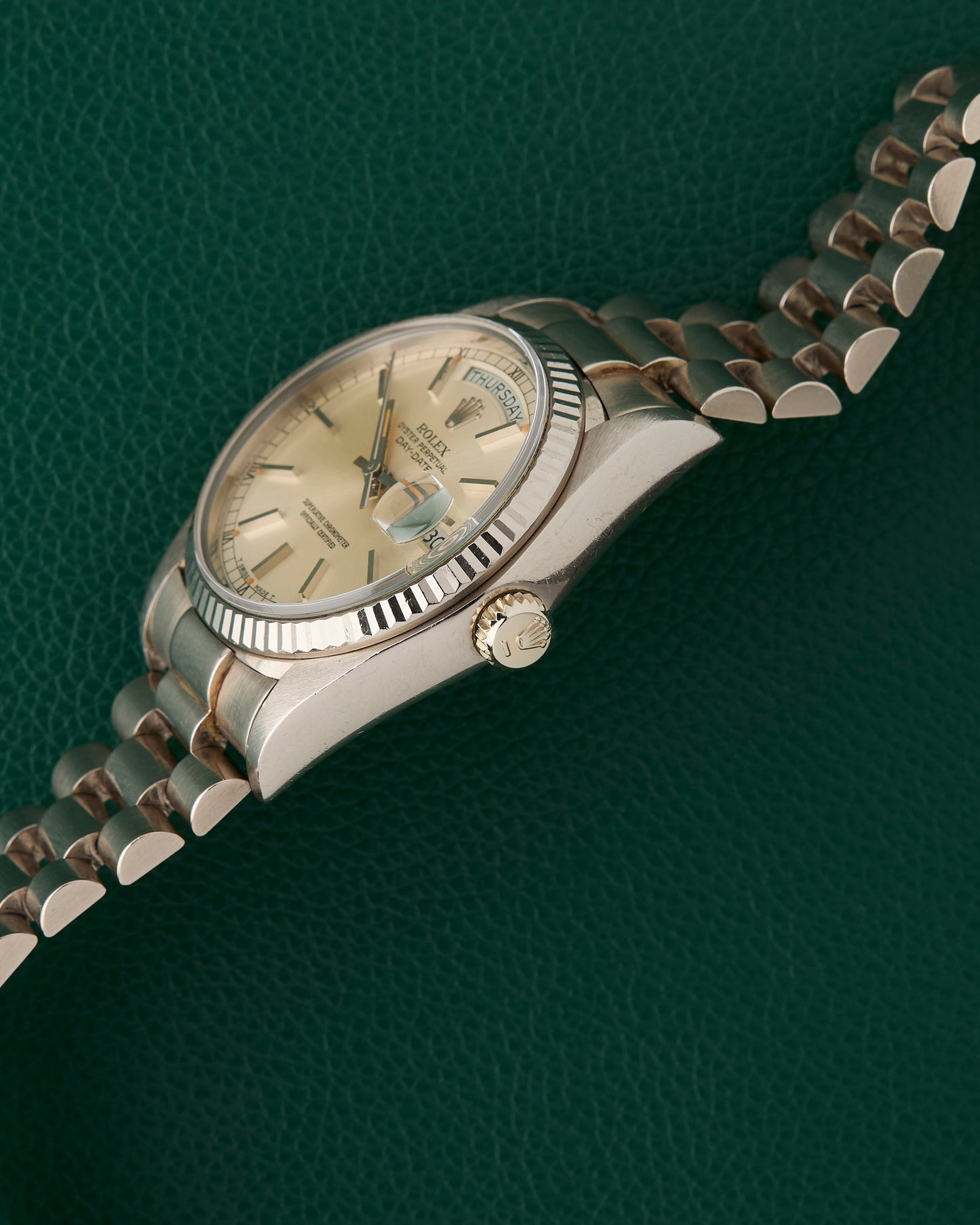 Rolex Day-Date 18039 White Gold 18k 36mm Japan President Bracelet Vintage 1978