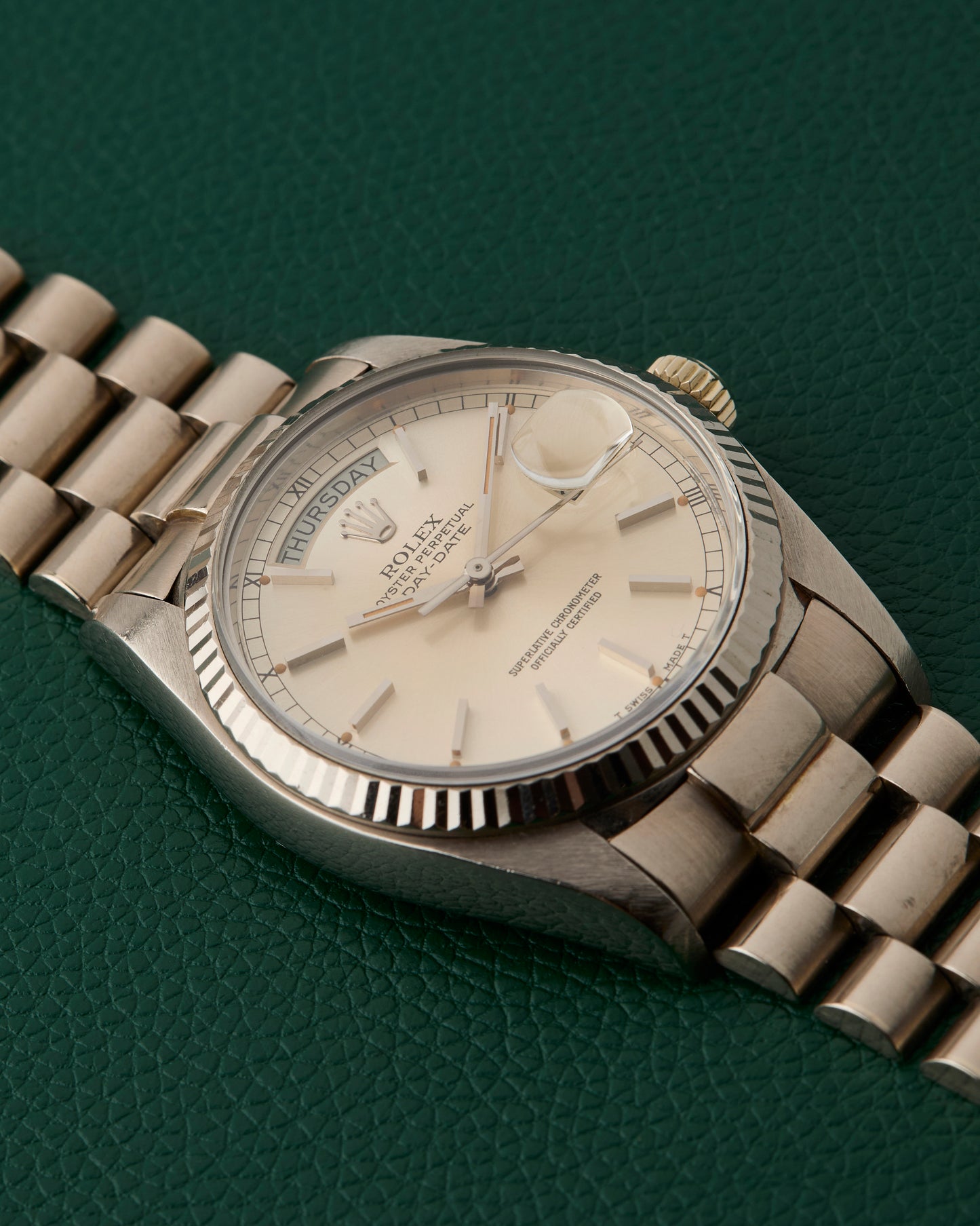 Rolex Day-Date 18039 White Gold 18k 36mm Japan President Bracelet Vintage 1978