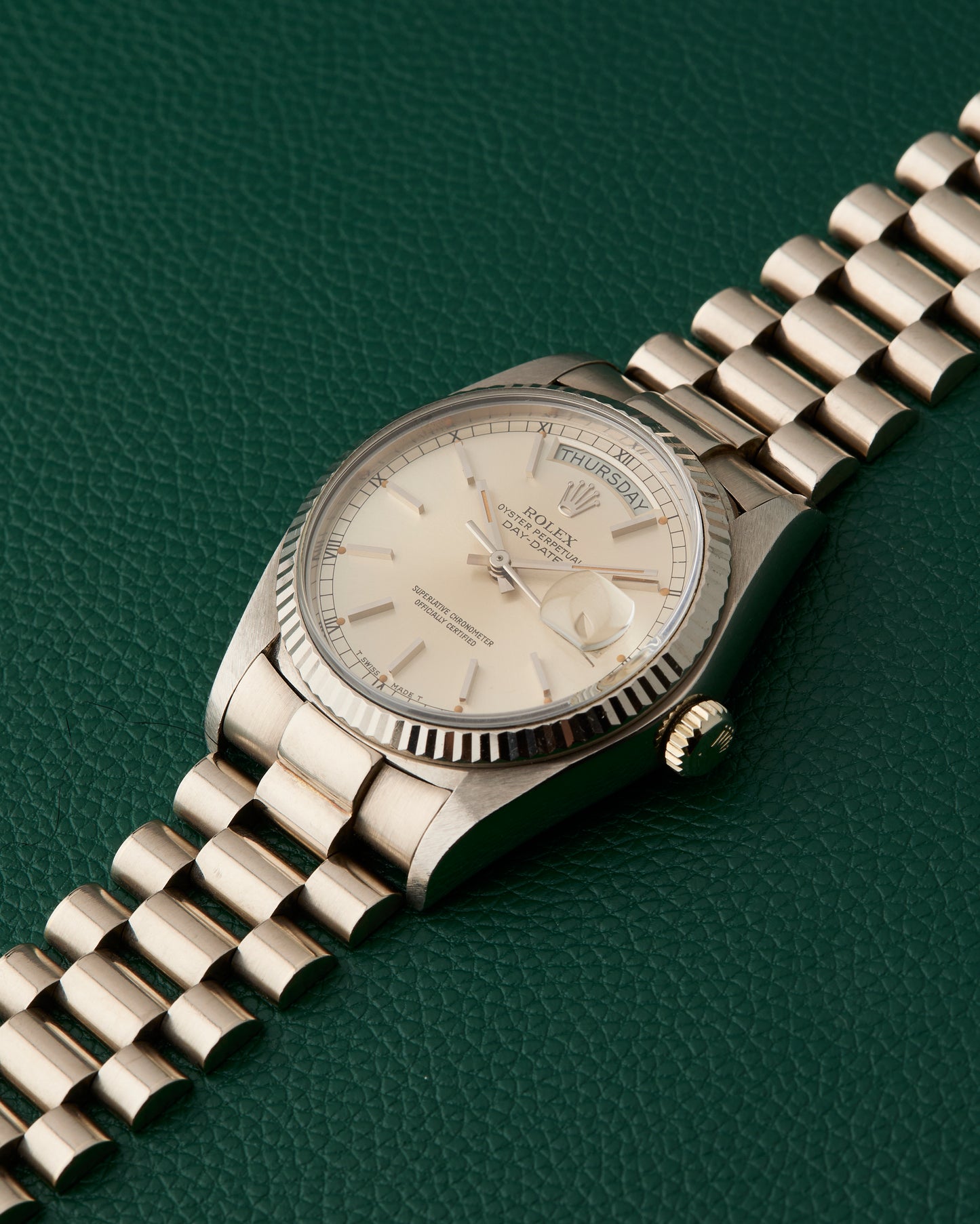 Rolex Day-Date 18039 White Gold 18k 36mm Japan President Bracelet Vintage 1978