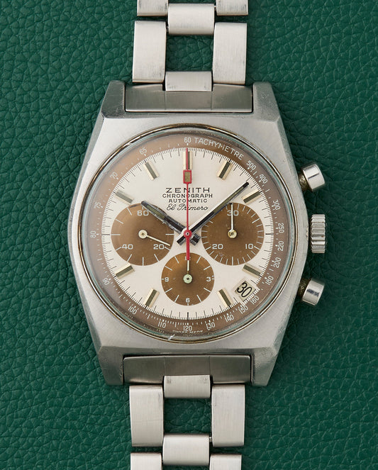 Zenith A384 Vintage El Primero Tropical Caramel Brown Gay Freres Ladder Bracelet