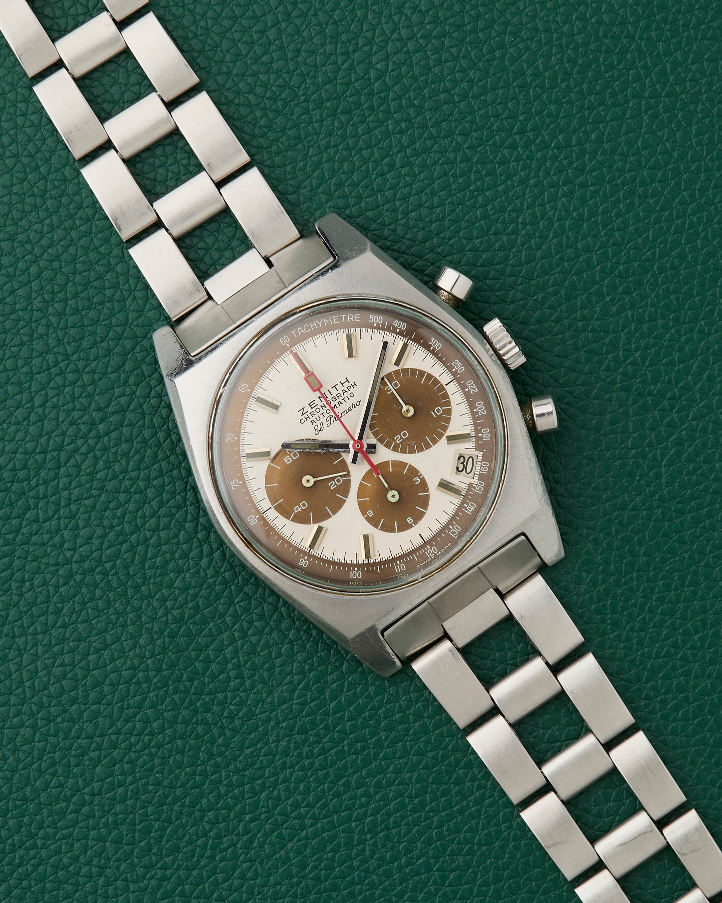 Zenith A384 Vintage El Primero Tropical Caramel Brown Gay Freres Ladder Bracelet