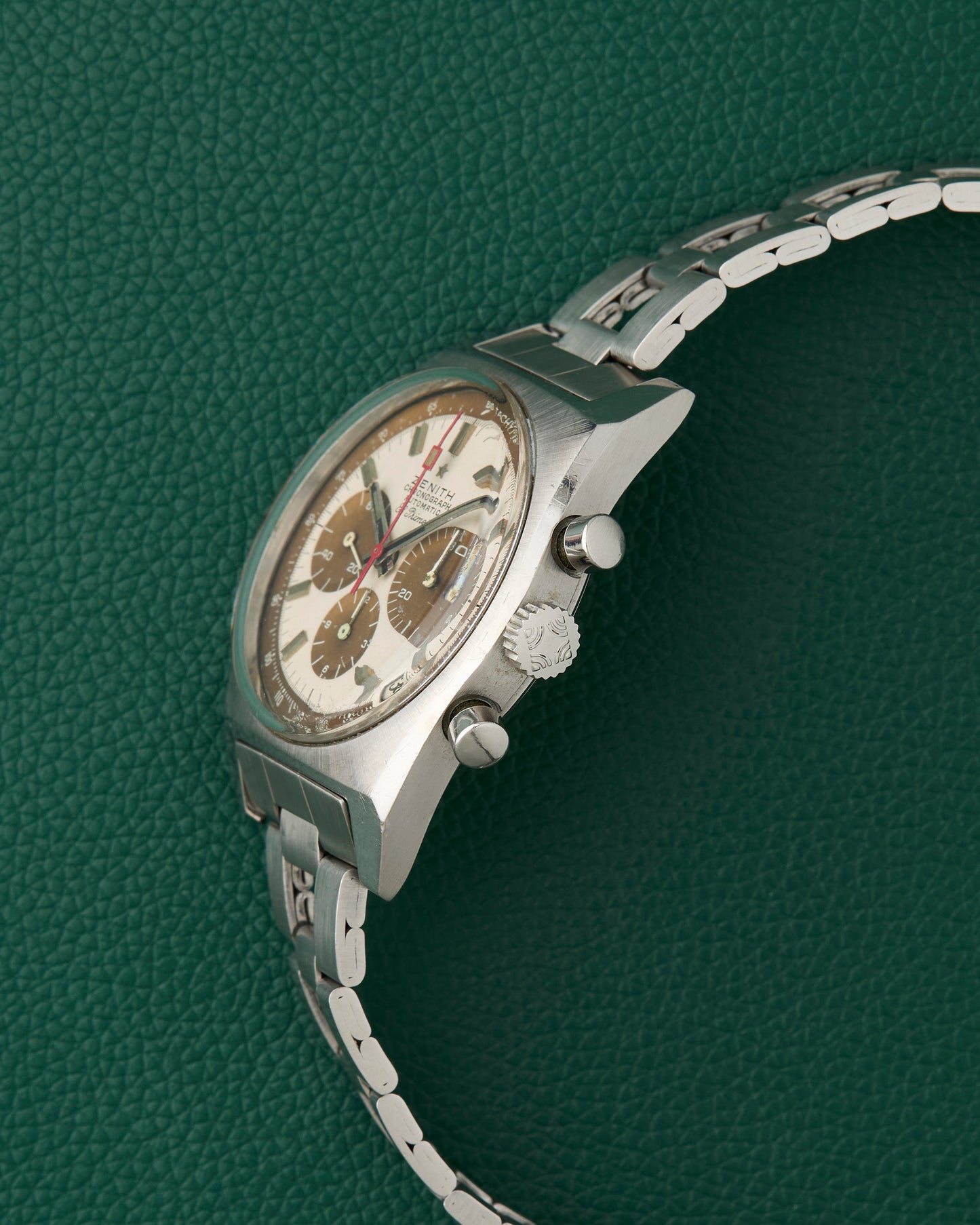 Zenith A384 Vintage El Primero Tropical Caramel Brown Gay Freres Ladder Bracelet