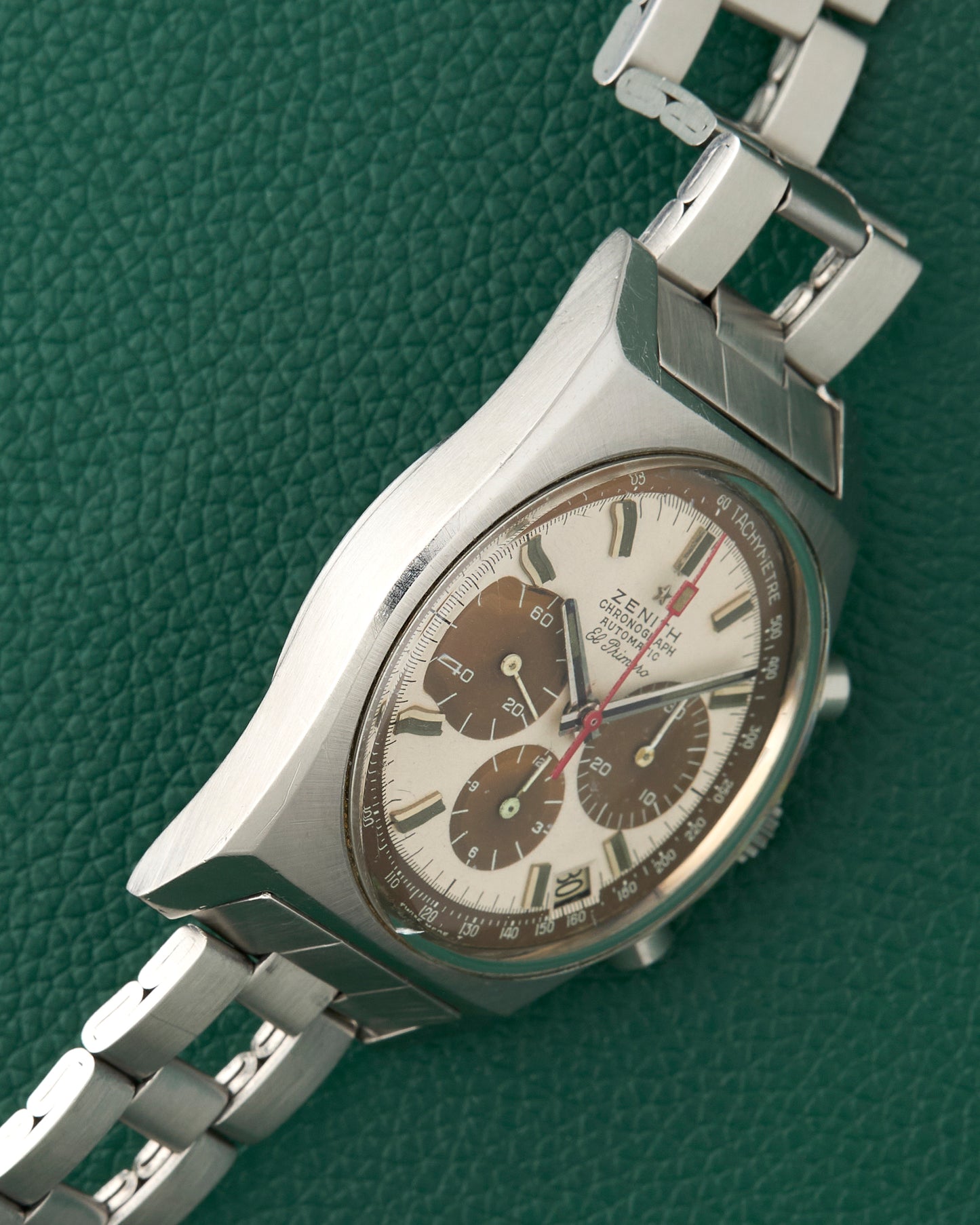 Zenith A384 Vintage El Primero Tropical Caramel Brown Gay Freres Ladder Bracelet