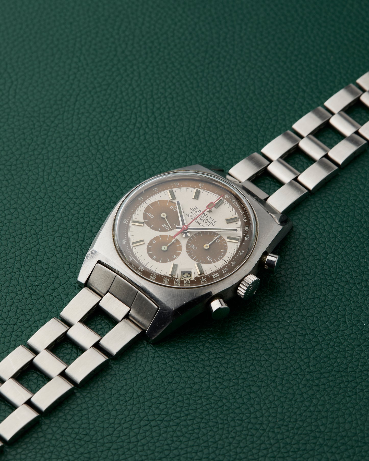 Zenith A384 Vintage El Primero Tropical Caramel Brown Gay Freres Ladder Bracelet