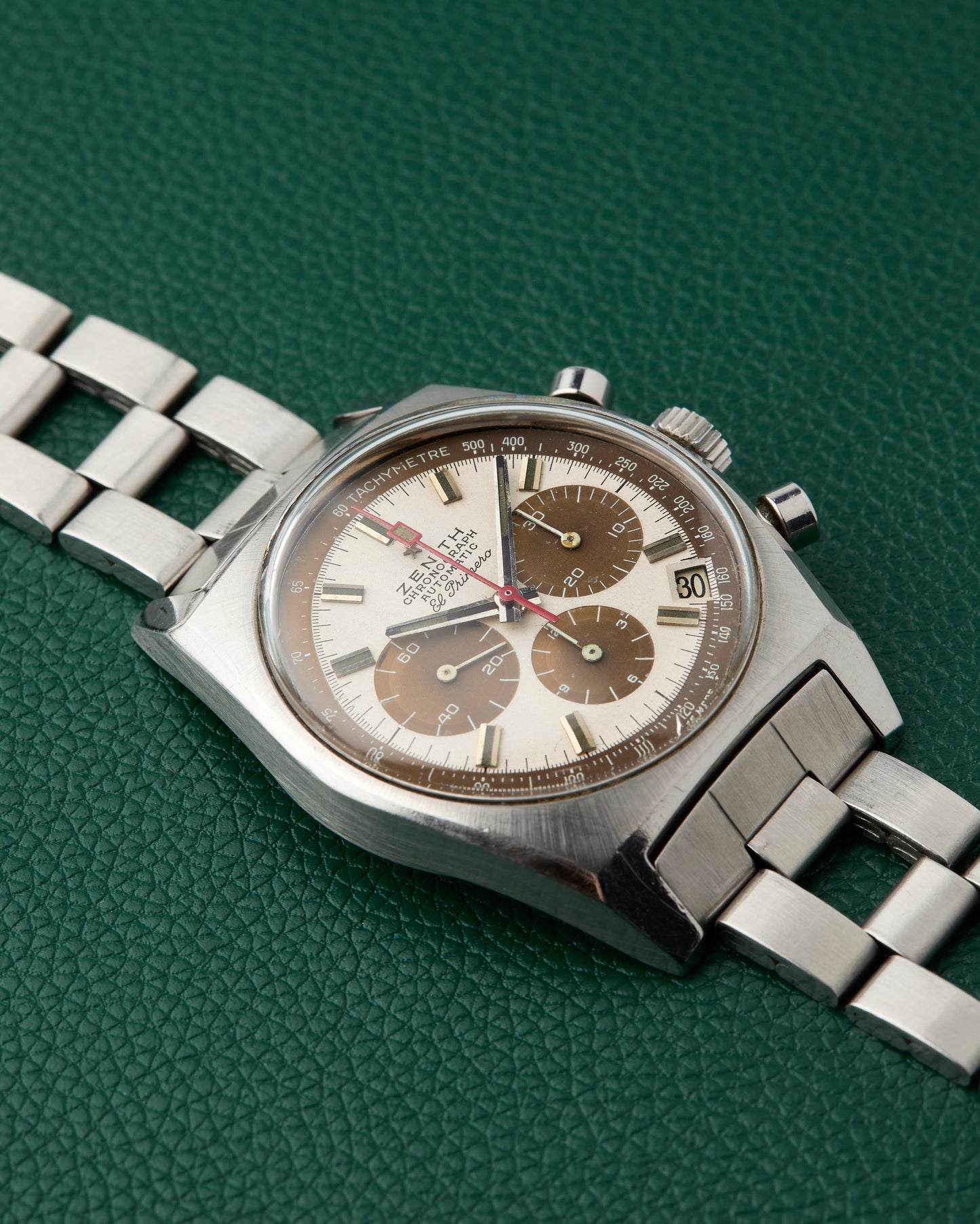 Zenith A384 Vintage El Primero Tropical Caramel Brown Gay Freres Ladder Bracelet