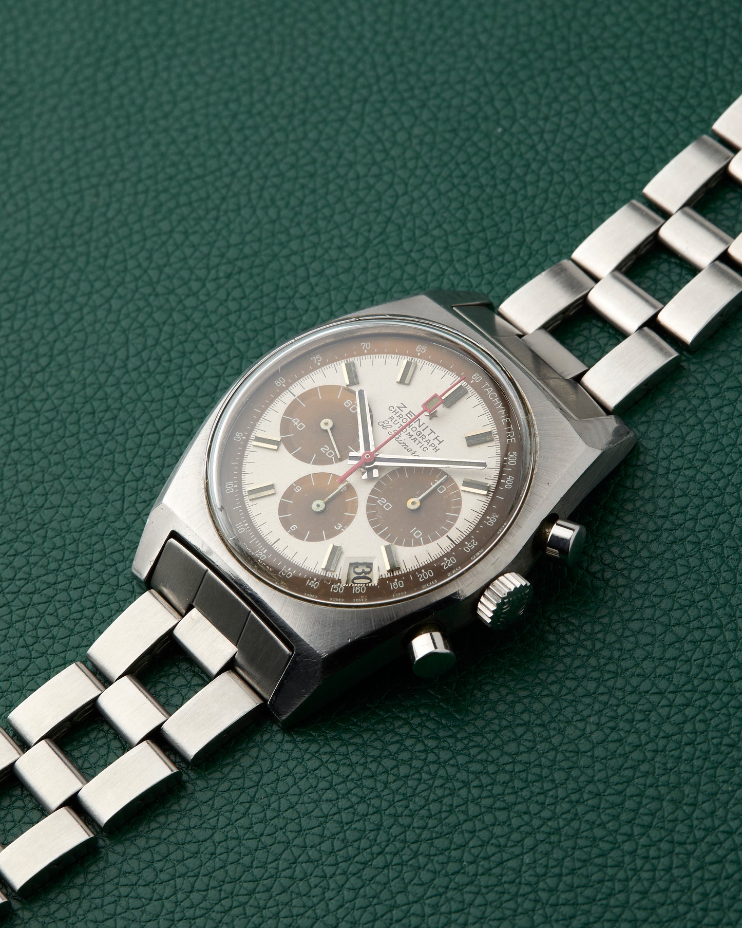 Zenith A384 Vintage El Primero Tropical Caramel Brown Gay Freres Ladder Bracelet